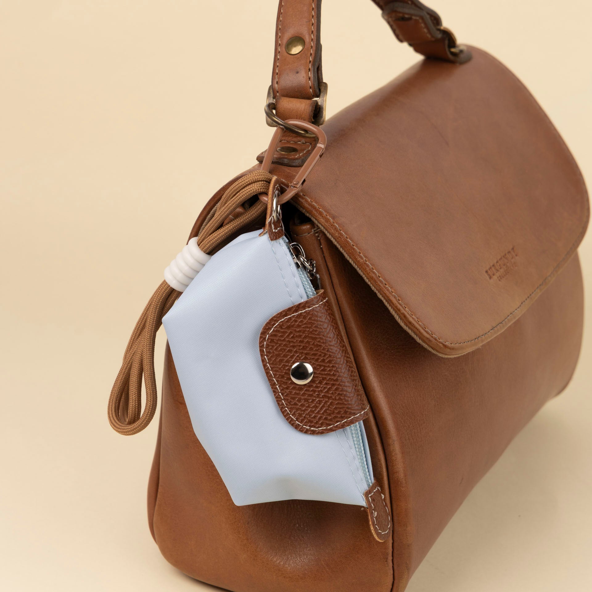 Blue Keyring Coin Purse with Wrist Strap