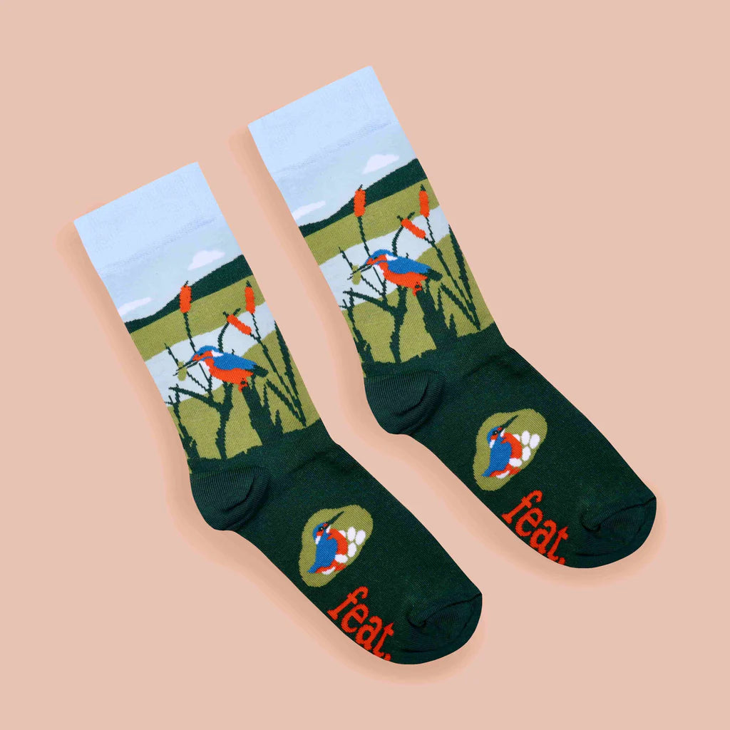 Malachite Kingfisher Socks (His & Hers sizes)