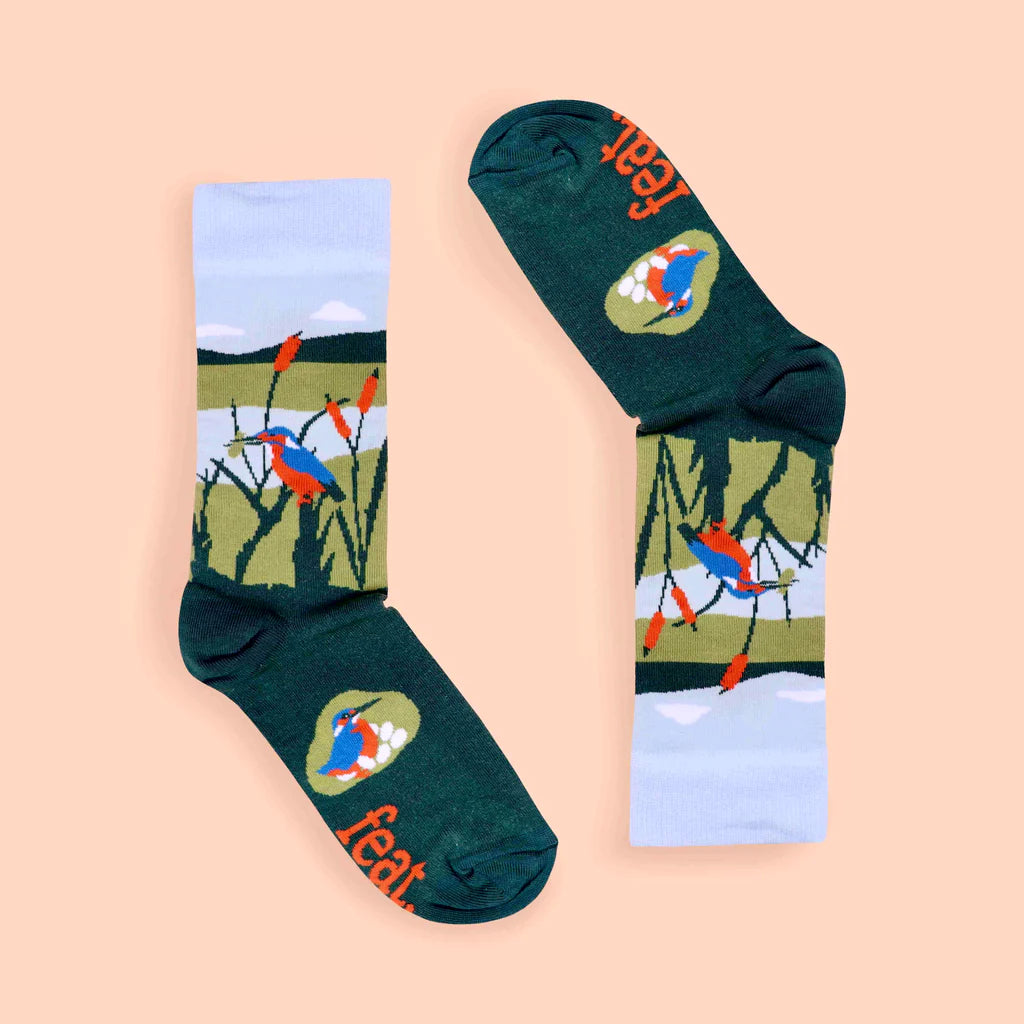 Malachite Kingfisher Socks (His & Hers sizes)