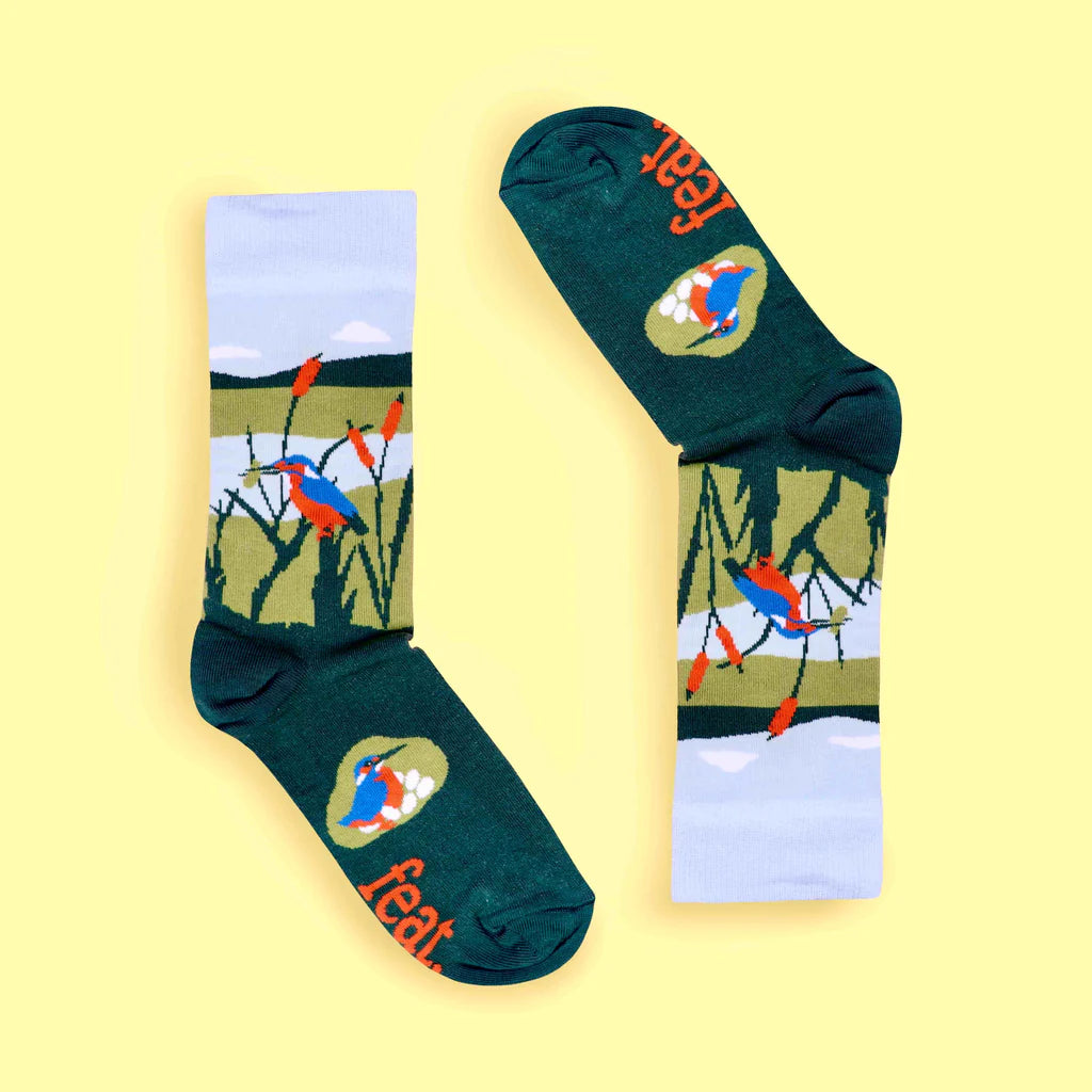 Malachite Kingfisher Socks (His & Hers sizes)