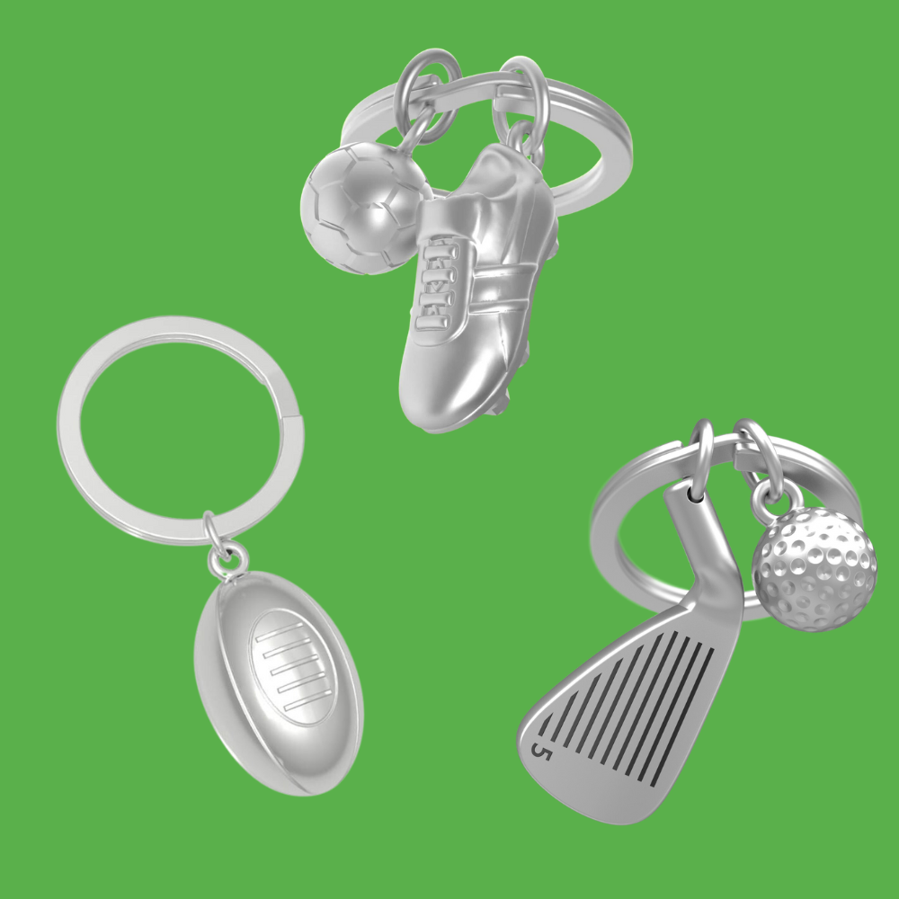 Sports Fans' Premium Keyrings (Golf / Soccer / Rugby styles)