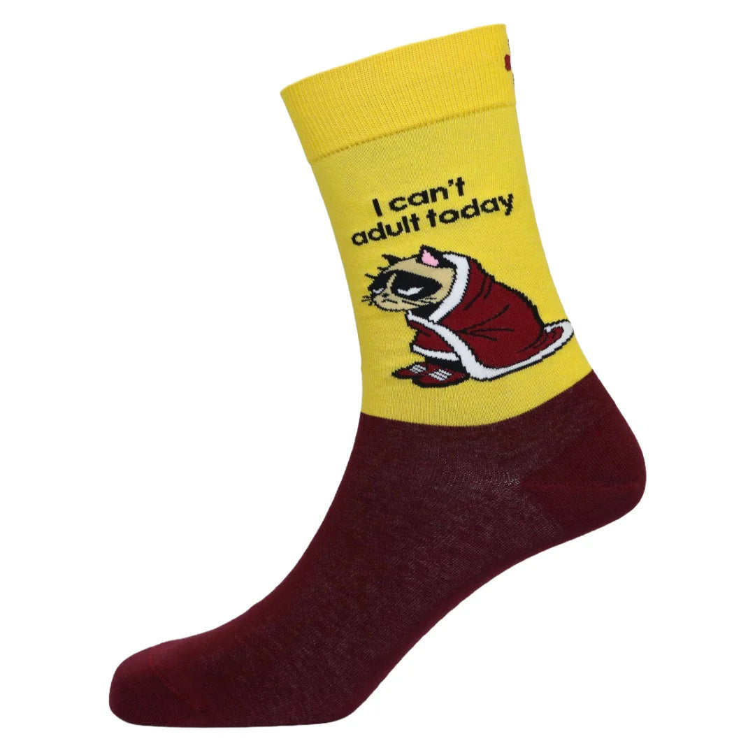 Men's "I Can't Adult Today" Cotton Socks