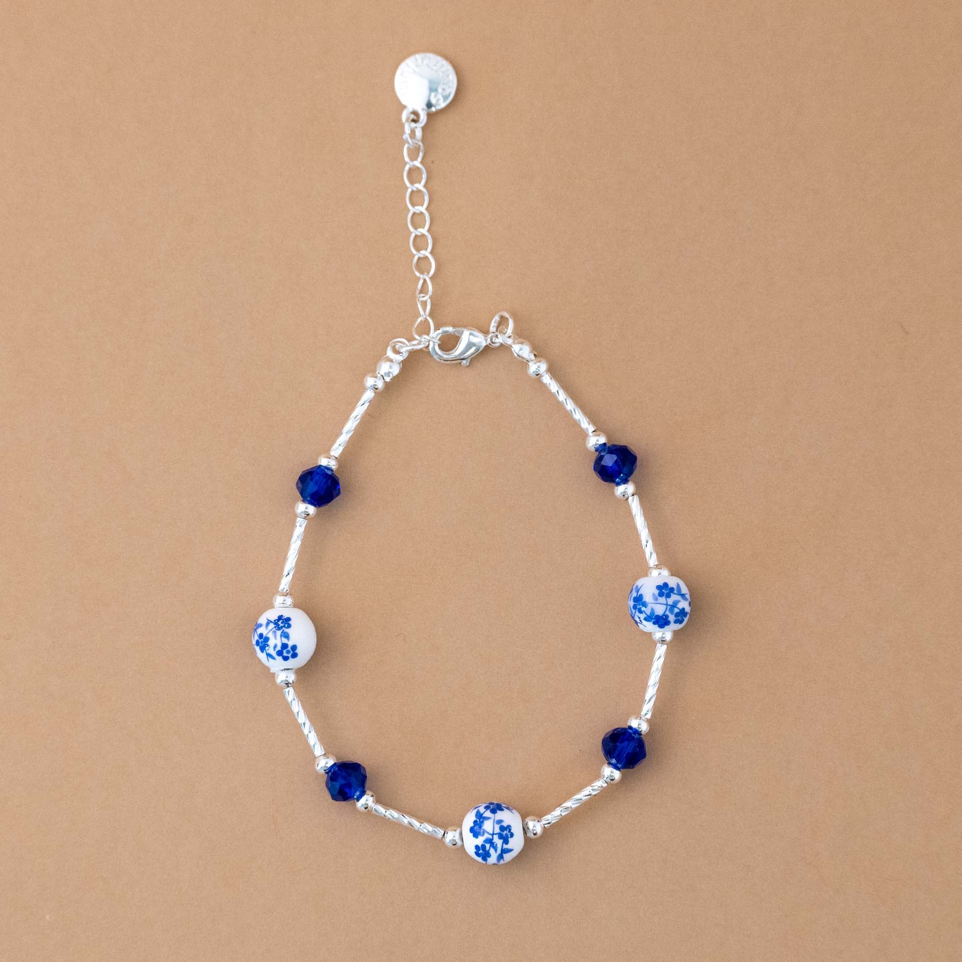 Floral Ceramic Bead Bracelet