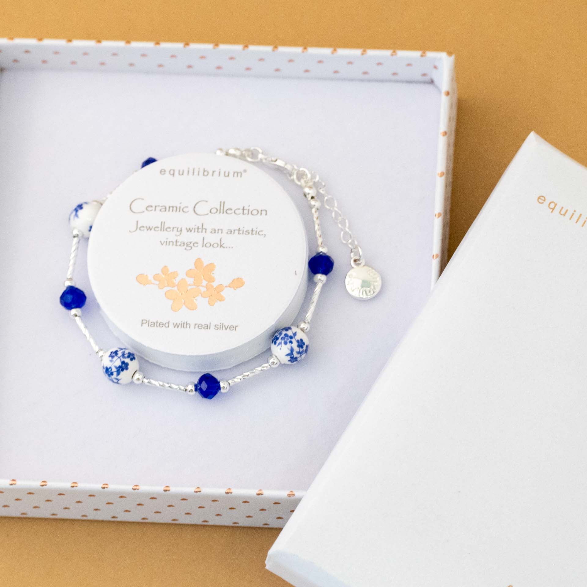 Floral Ceramic Bead Bracelet