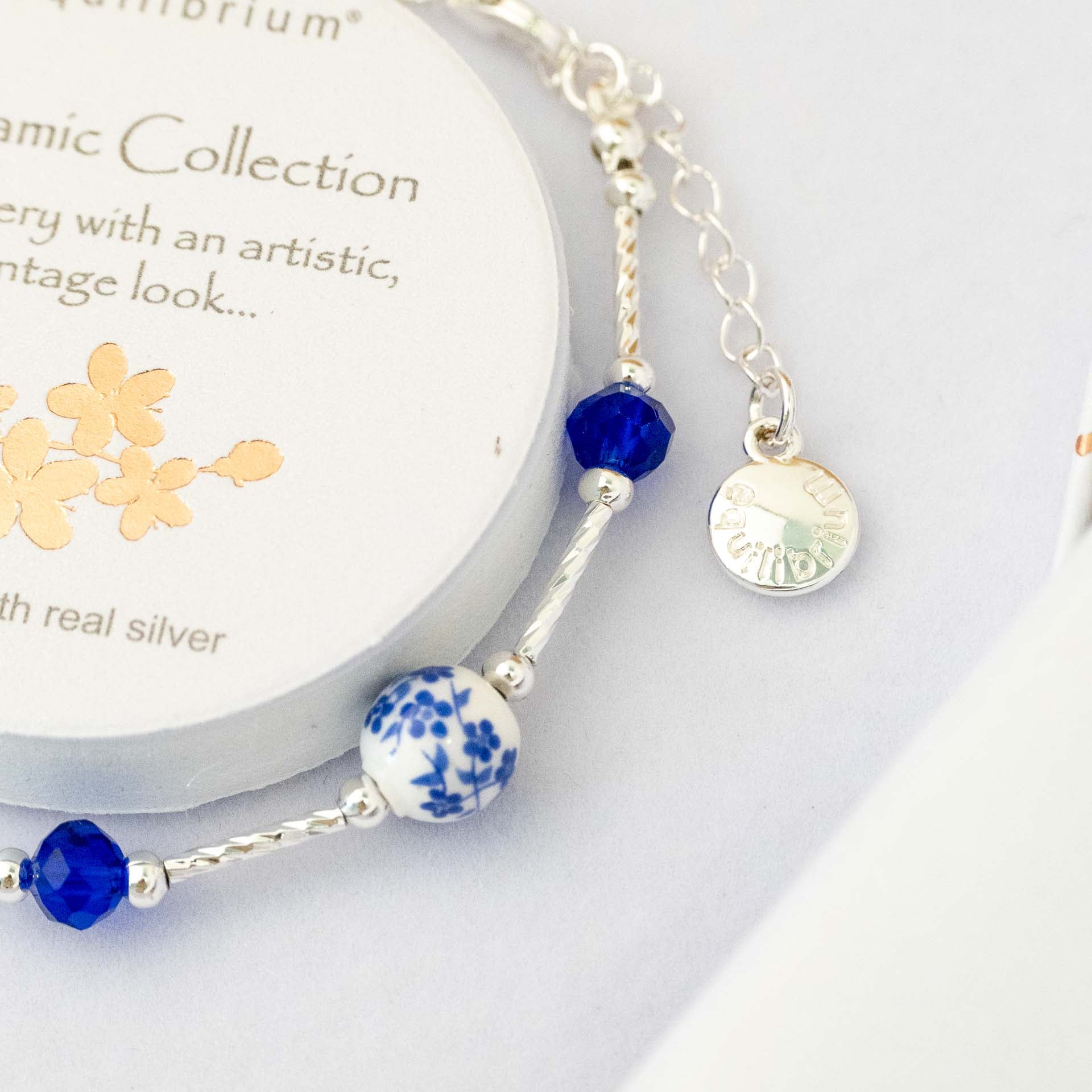 Floral Ceramic Bead Bracelet