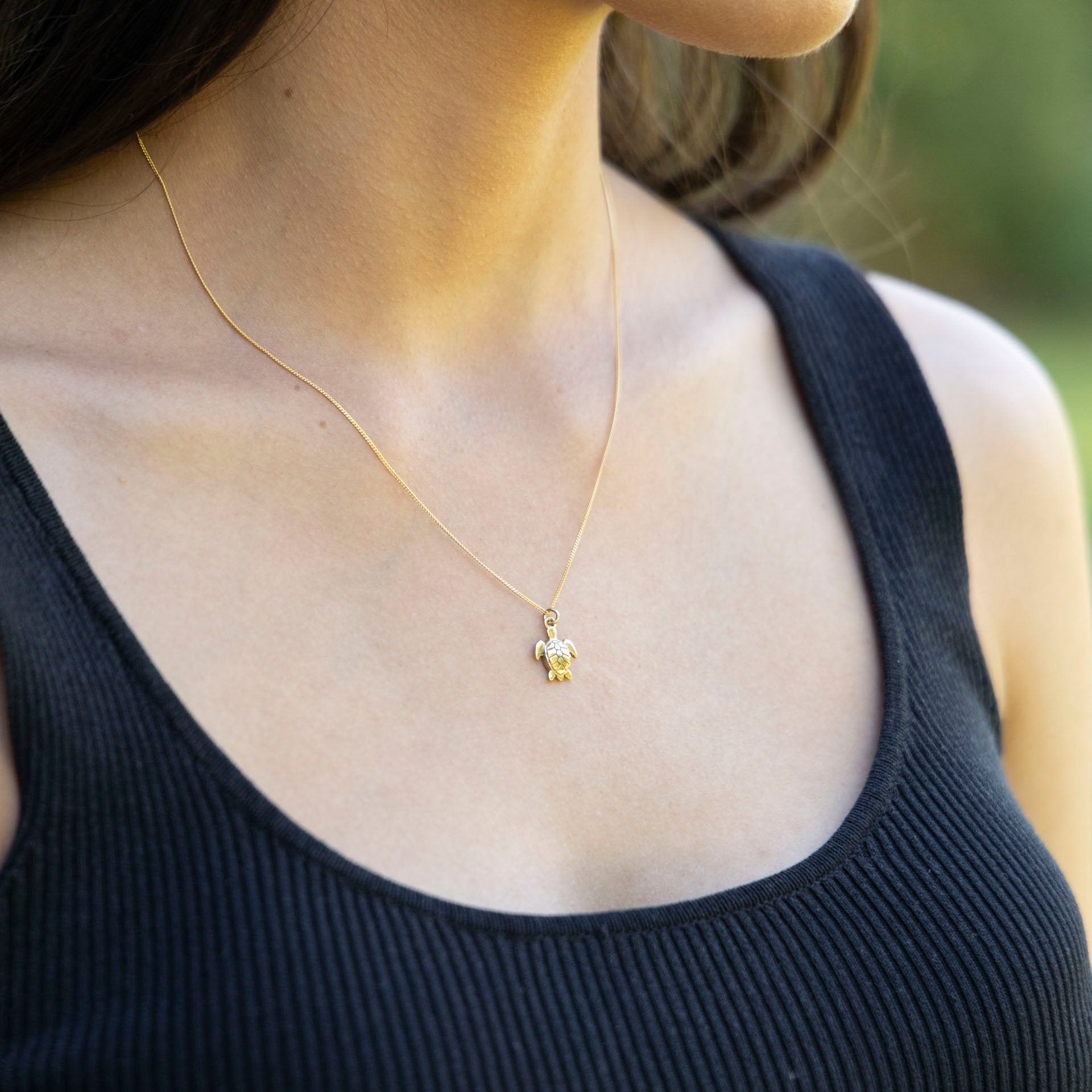 Sea Turtle Necklace (sterling silver or gold-dipped)