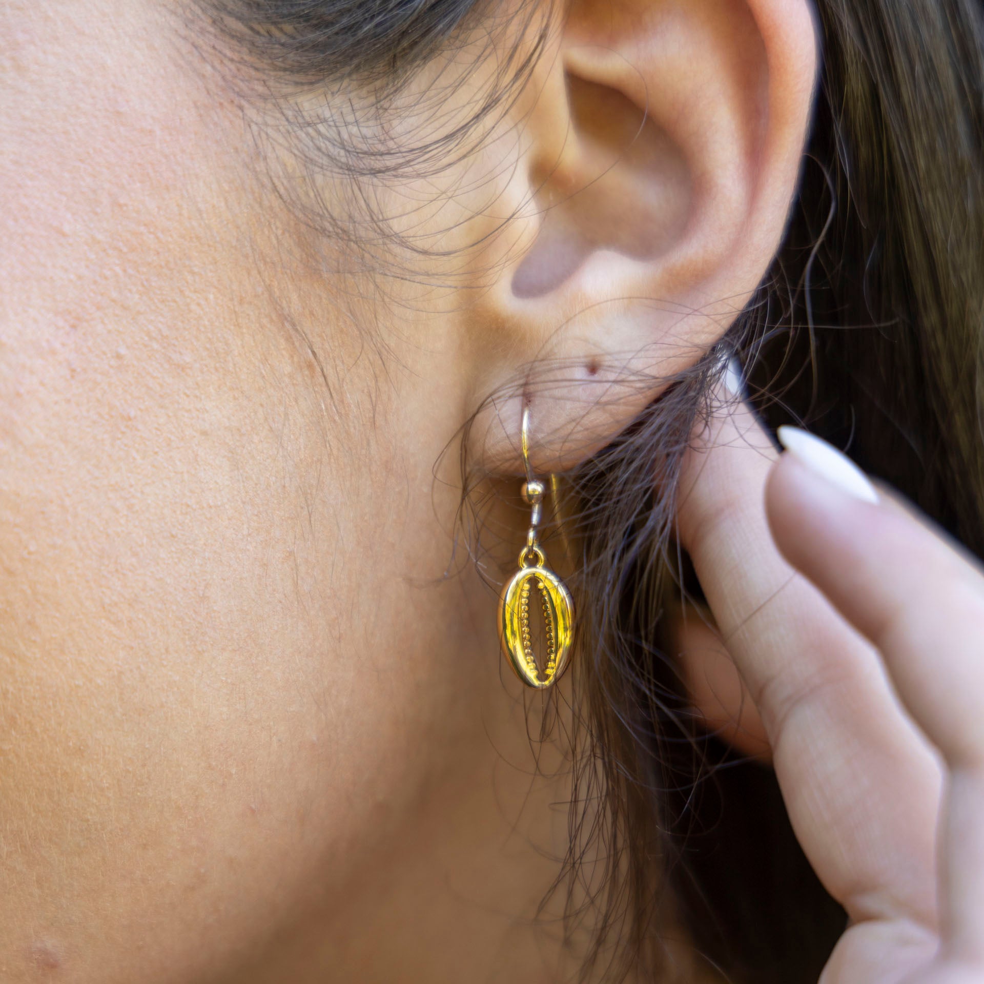 Cowrie Shell Dangle Earrings (gold-dipped)