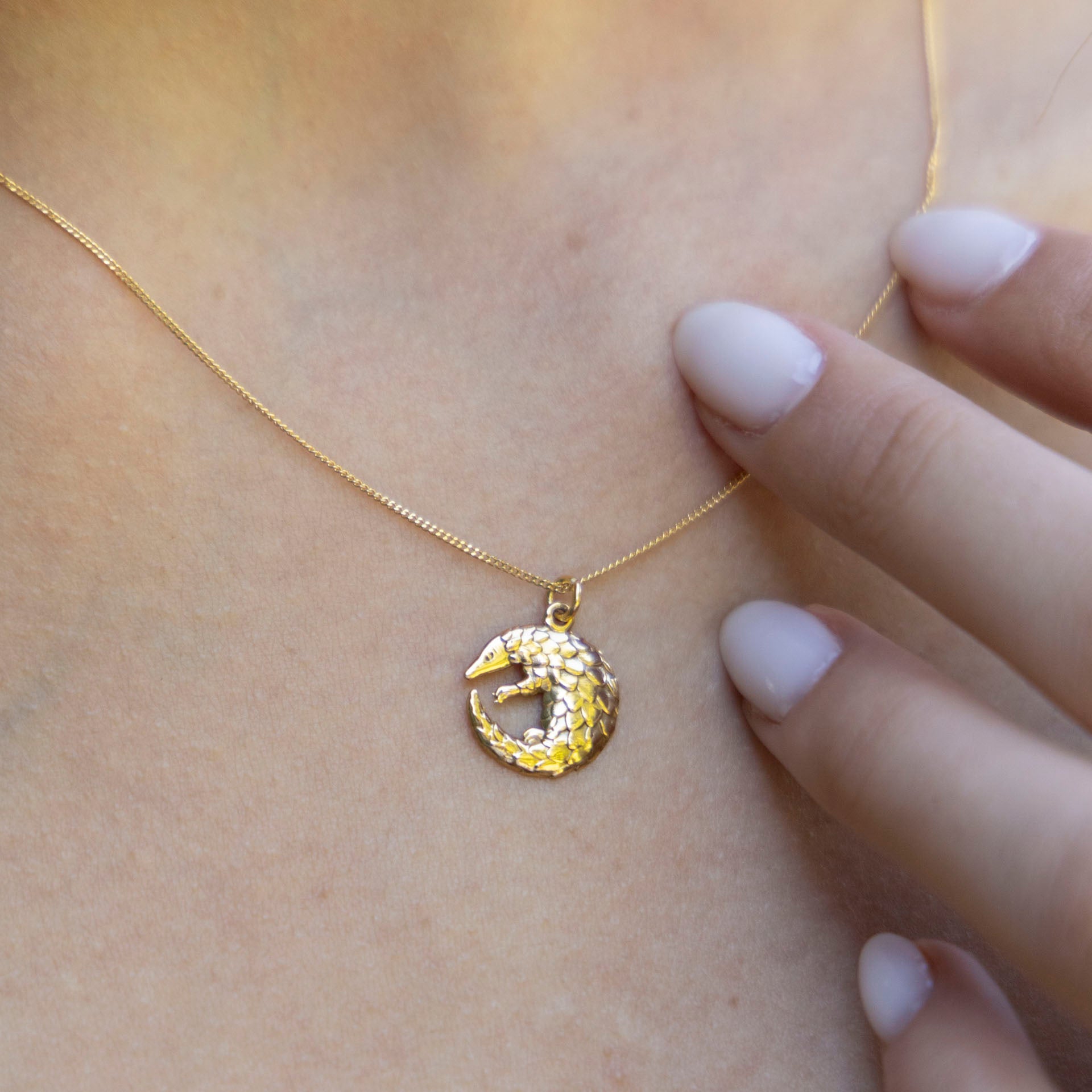 Pangolin Necklace (sterling silver or gold-dipped)