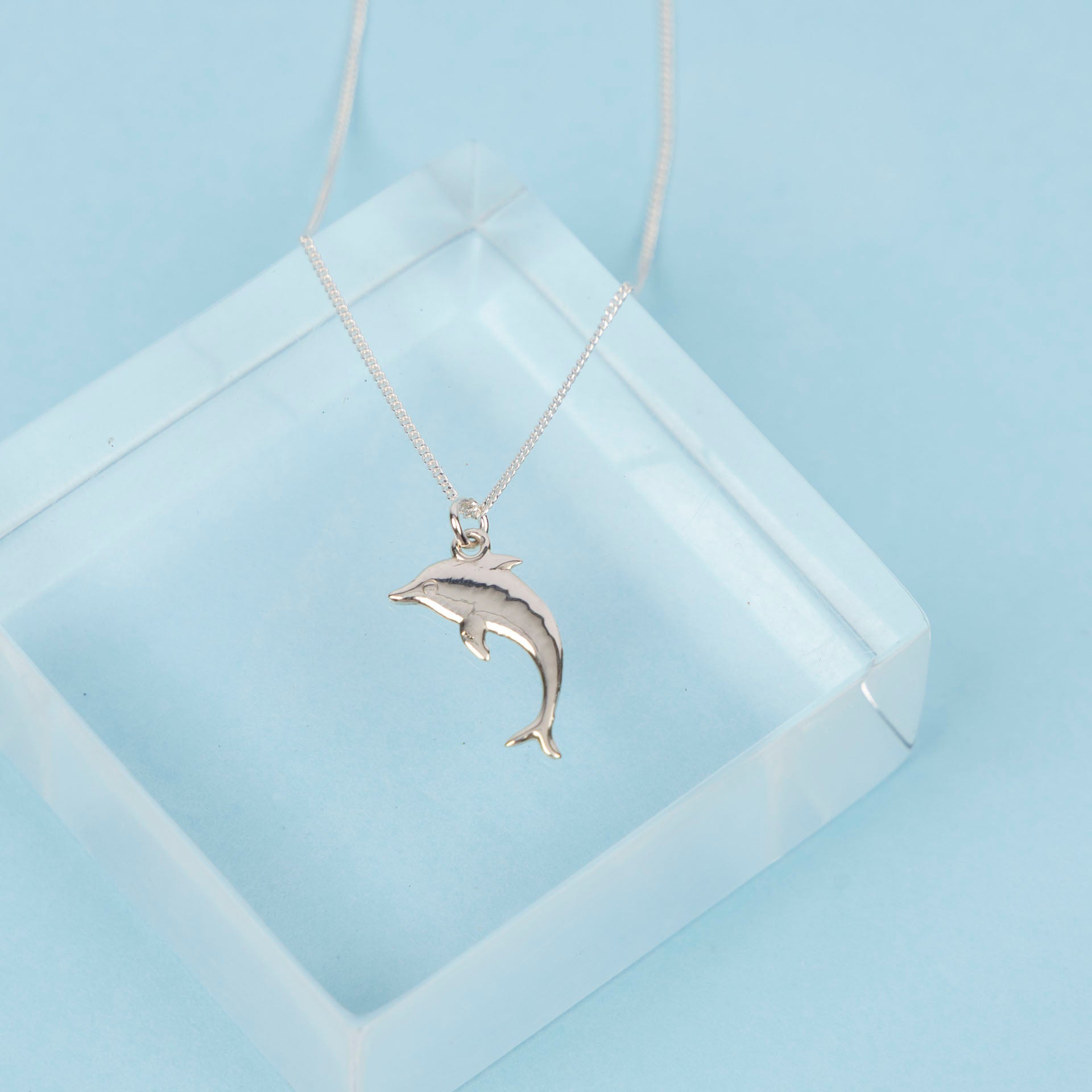 Dolphin Necklace (sterling silver or gold-dipped)