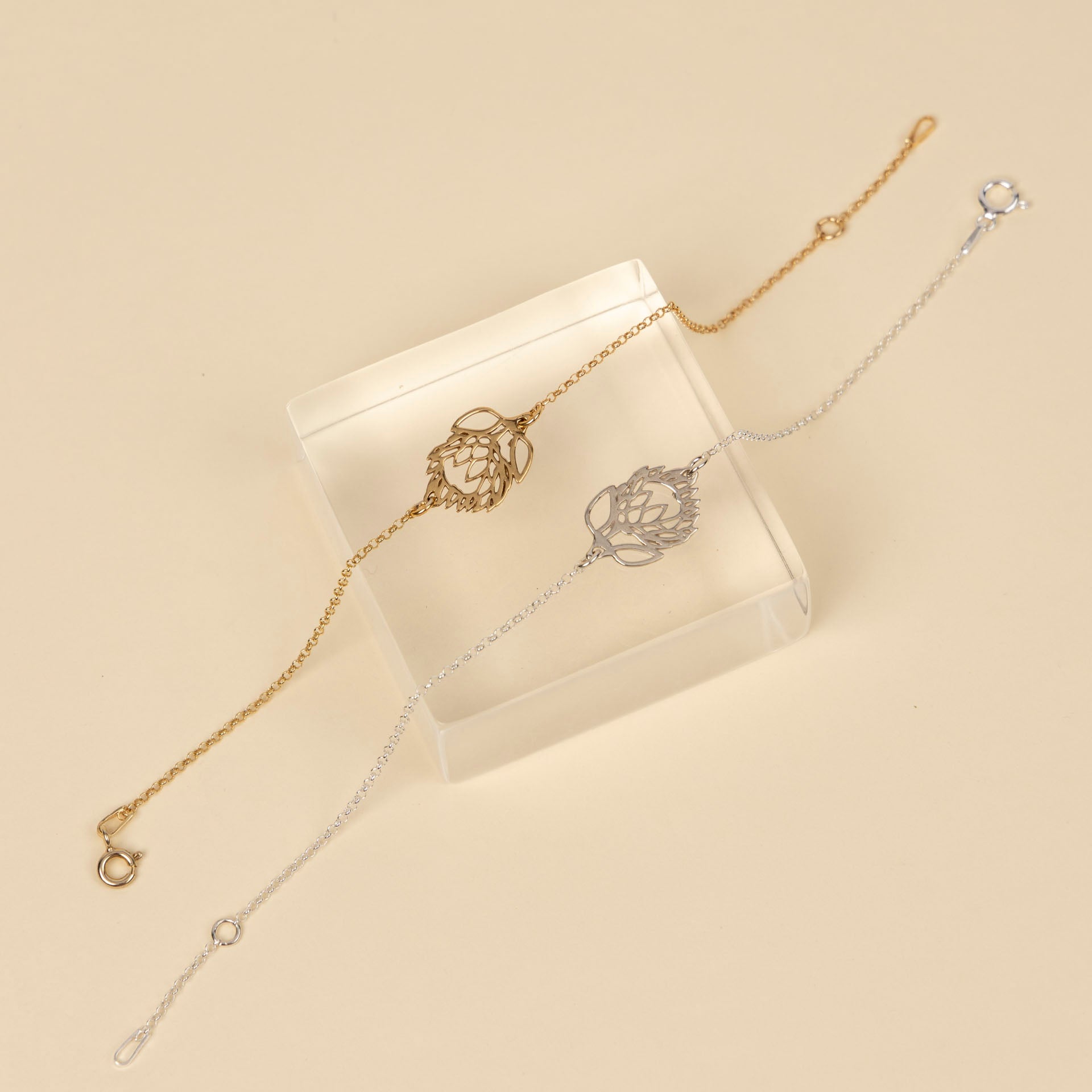 Open Protea Bracelet (sterling silver or gold-dipped)
