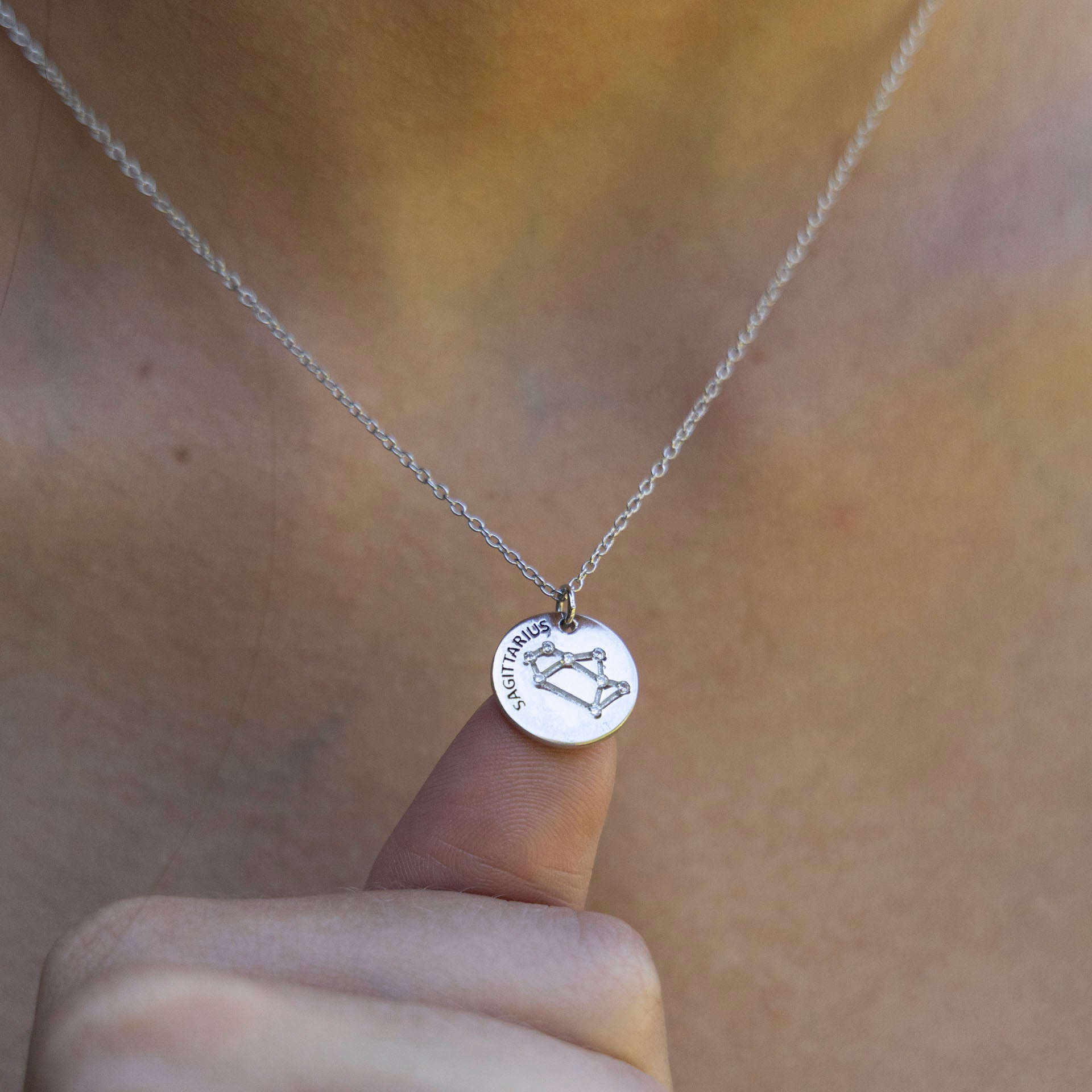 Sterling Silver Star Sign Necklaces (with Zodiac Info Backing Card)