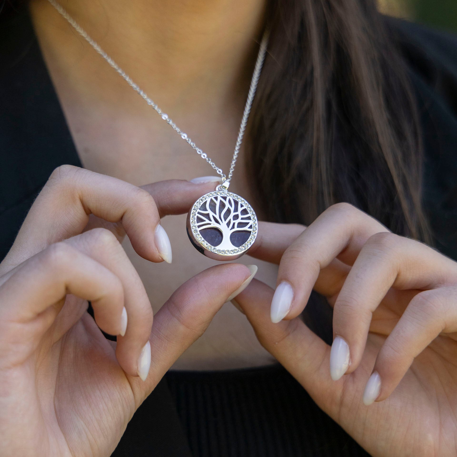 Tree of Life Semi-Precious Gemstone Necklace (Amethyst or Turquoise)