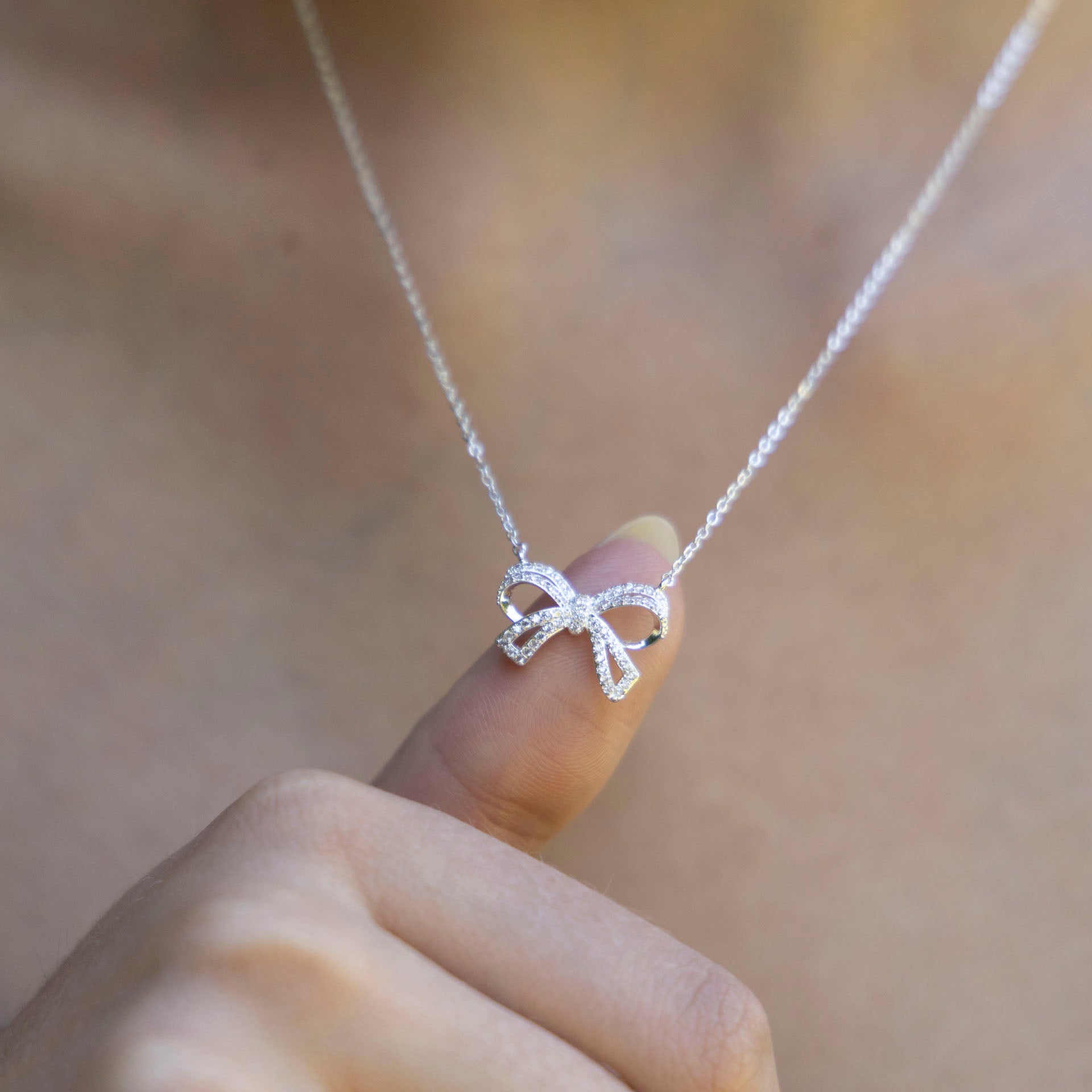 Eternal Bow Sparkle Necklace