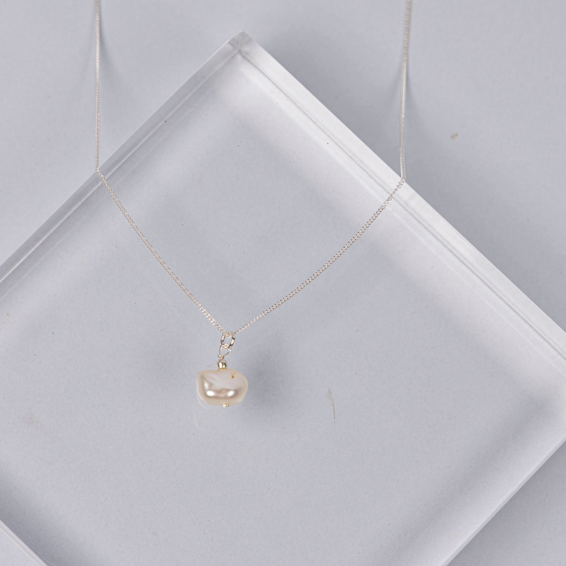 Keshi Pearl Necklace (sterling silver or gold-dipped)