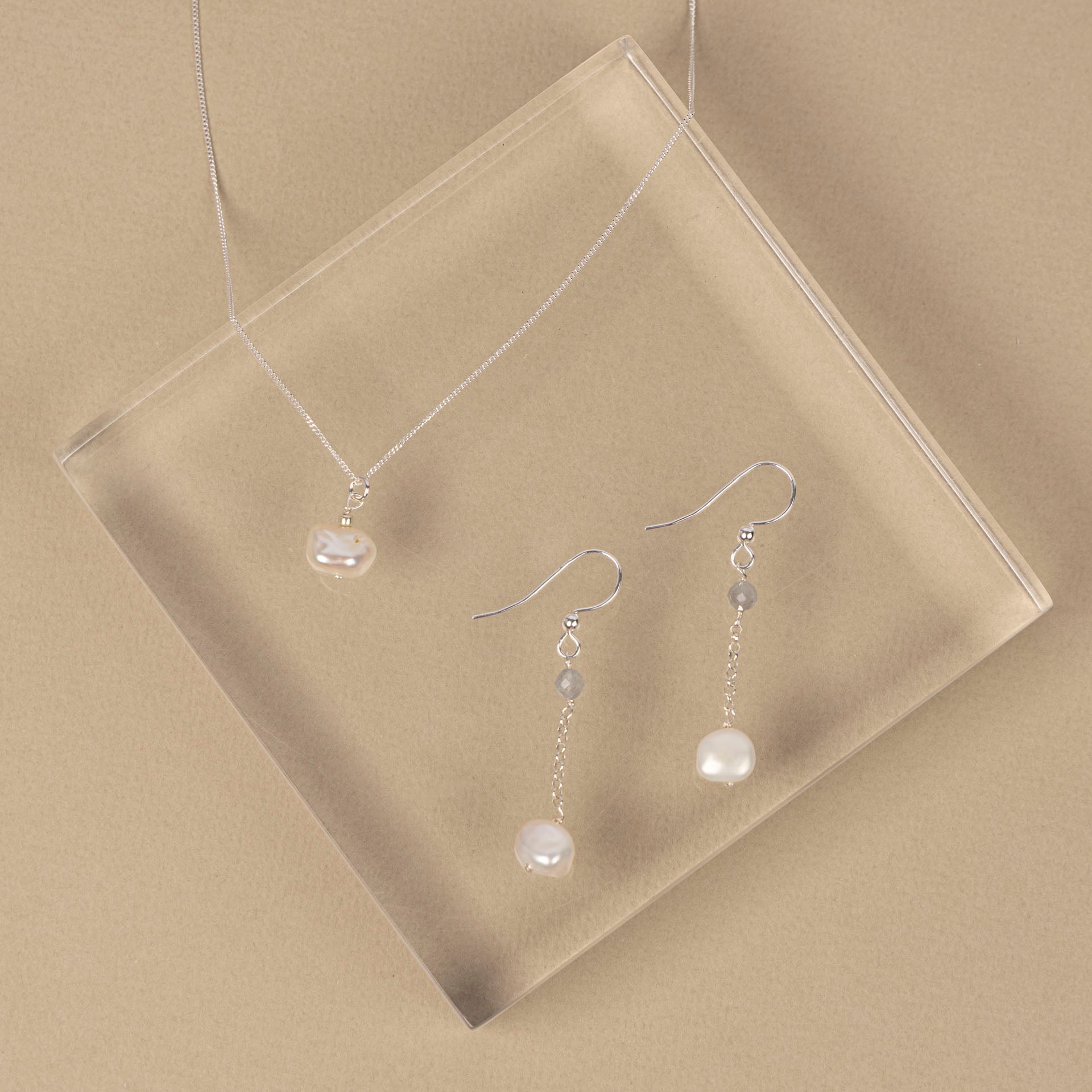 Keshi Pearl Necklace (sterling silver or gold-dipped)