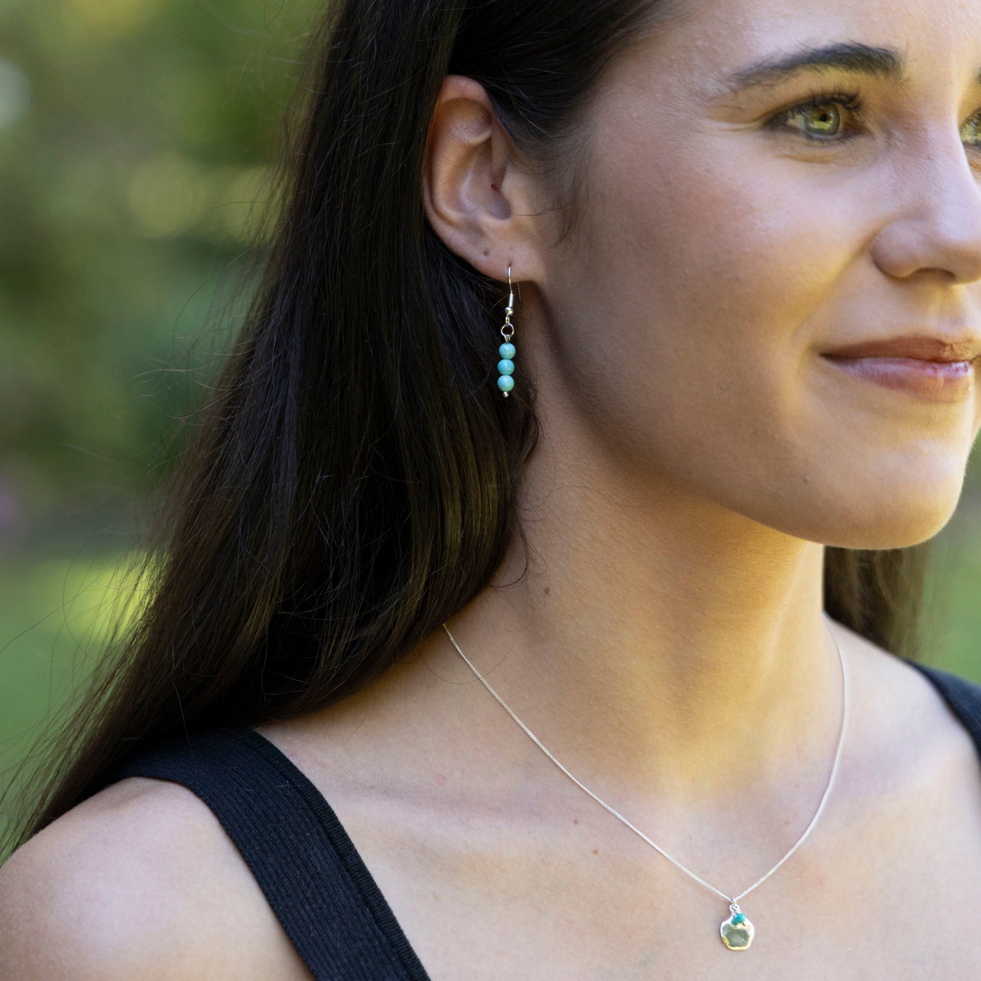 Gemstone Drop Earrings
