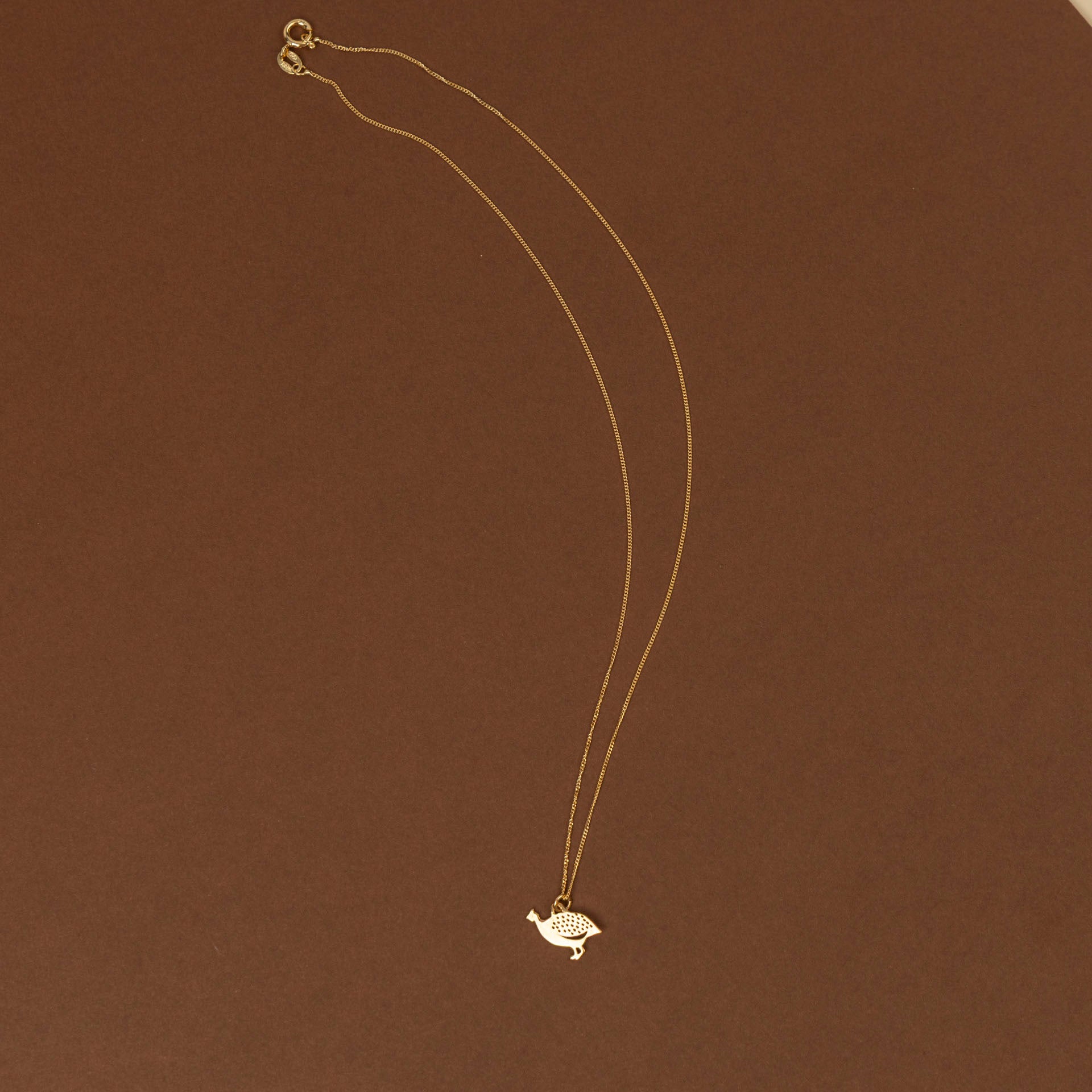 Guinea Fowl Necklace (sterling silver or gold-dipped)