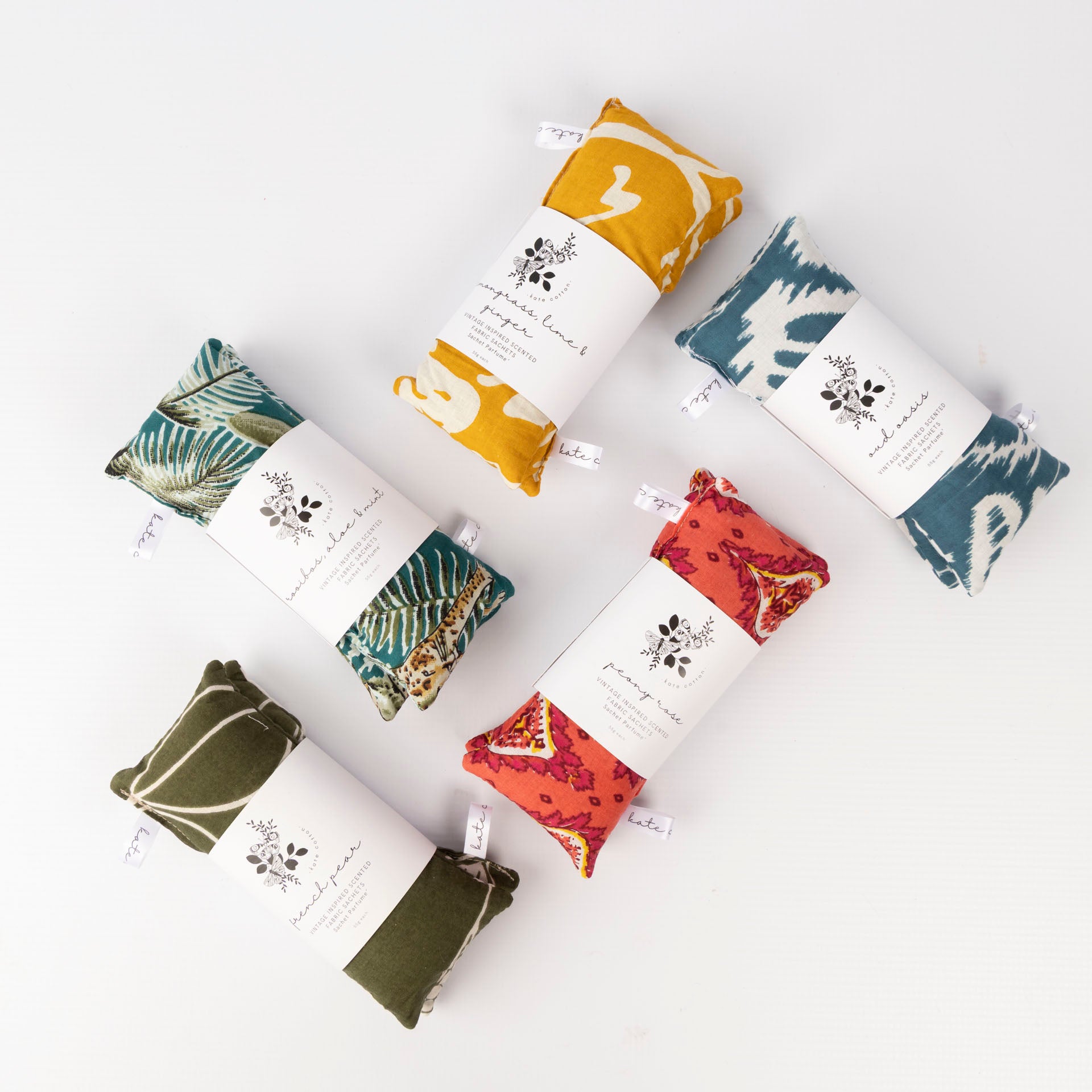 Vintage Inspired Scented Fabric Sachets (2 pack – assorted fragrances)