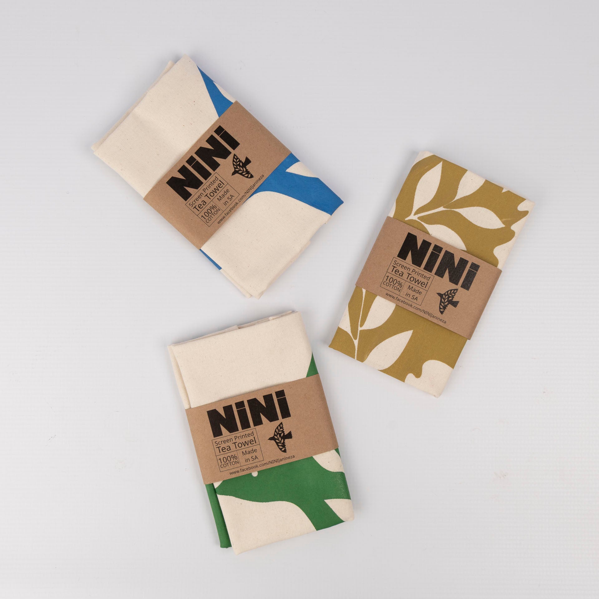 Bird Printed Cotton Tea Towel (assorted)