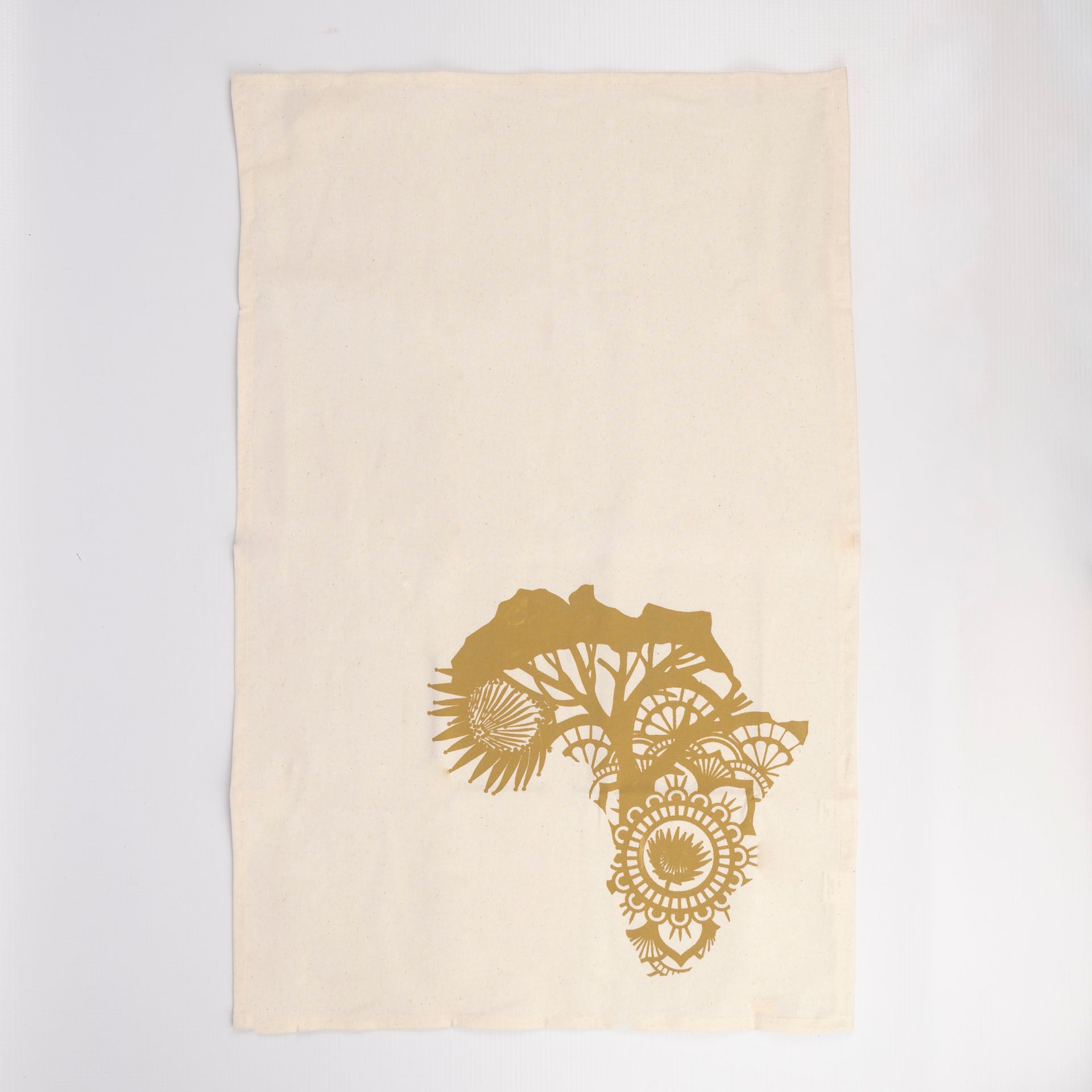 Africa with Protea Detail Printed Cotton Tea Towel (assorted)