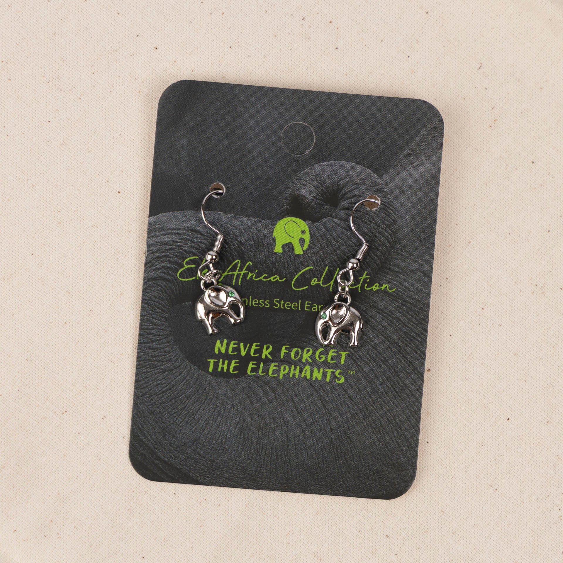 The Ele Africa Collection: Elephant Drop Earrings (stainless steel)