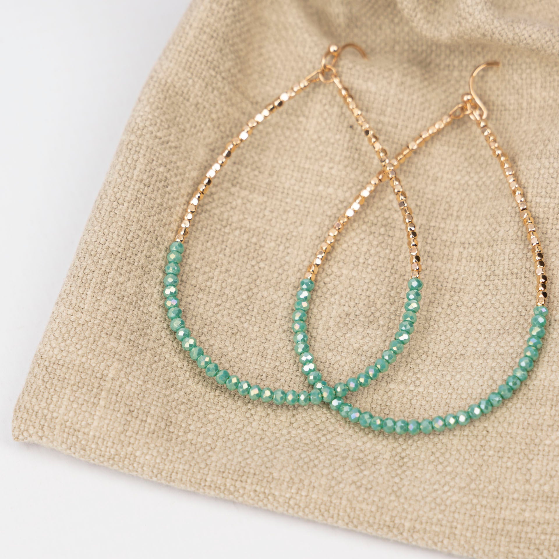 Rhinestone Waterdrop Hoop Earrings