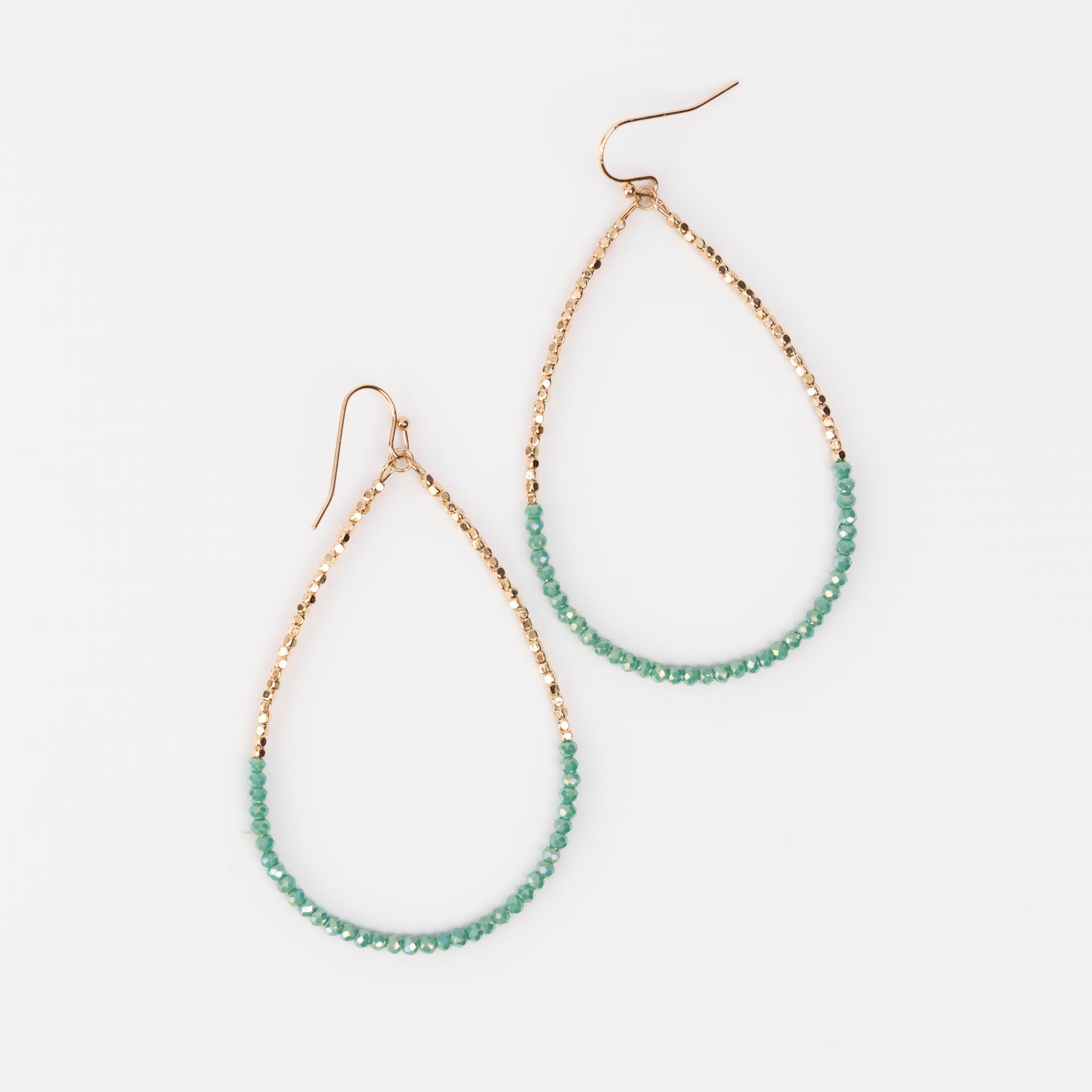 Rhinestone Waterdrop Hoop Earrings