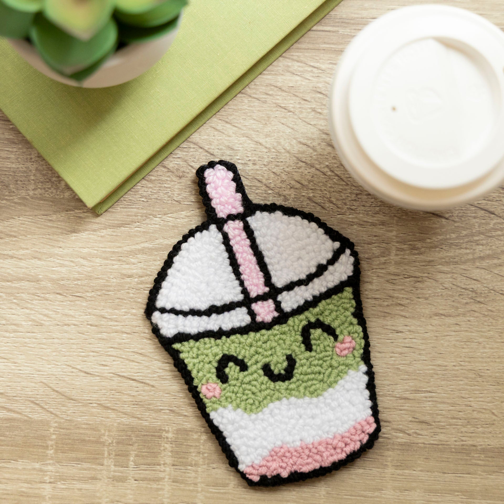 Fave Beverage-to-Go Mug Rugs (Boba, Iced Matcha and Coffee Designs)