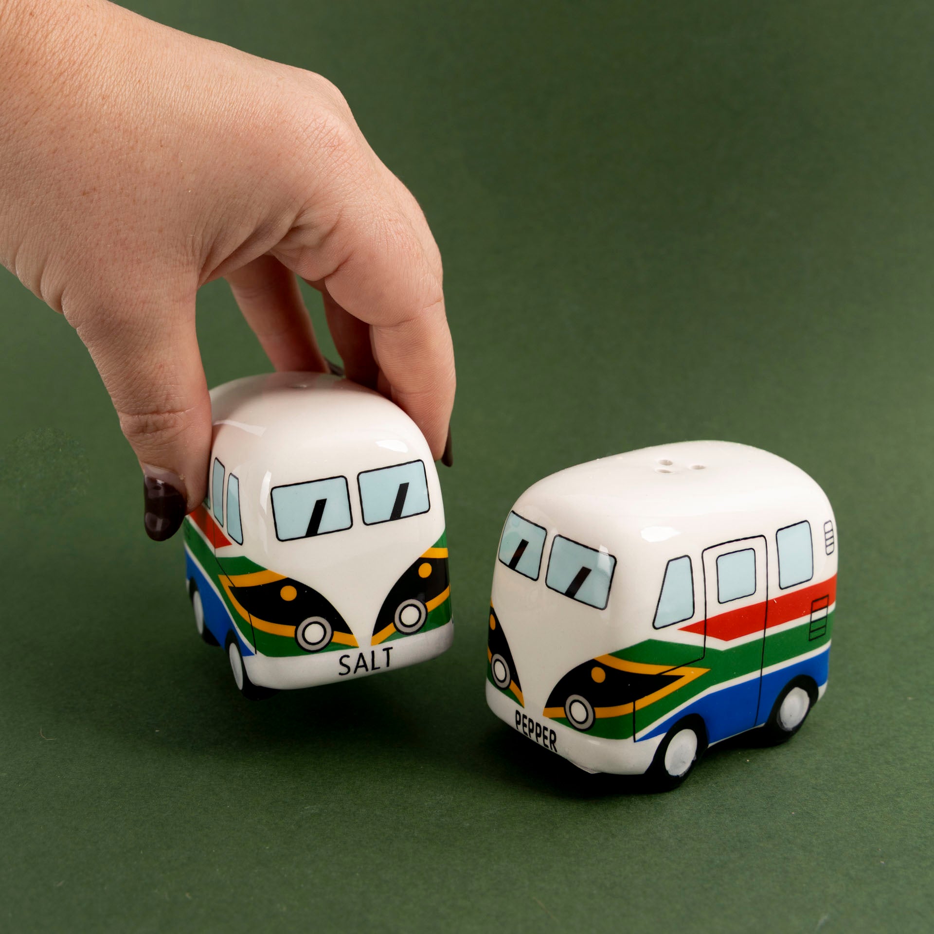 Taxi Salt & Pepper Shaker Set in Wooden Box