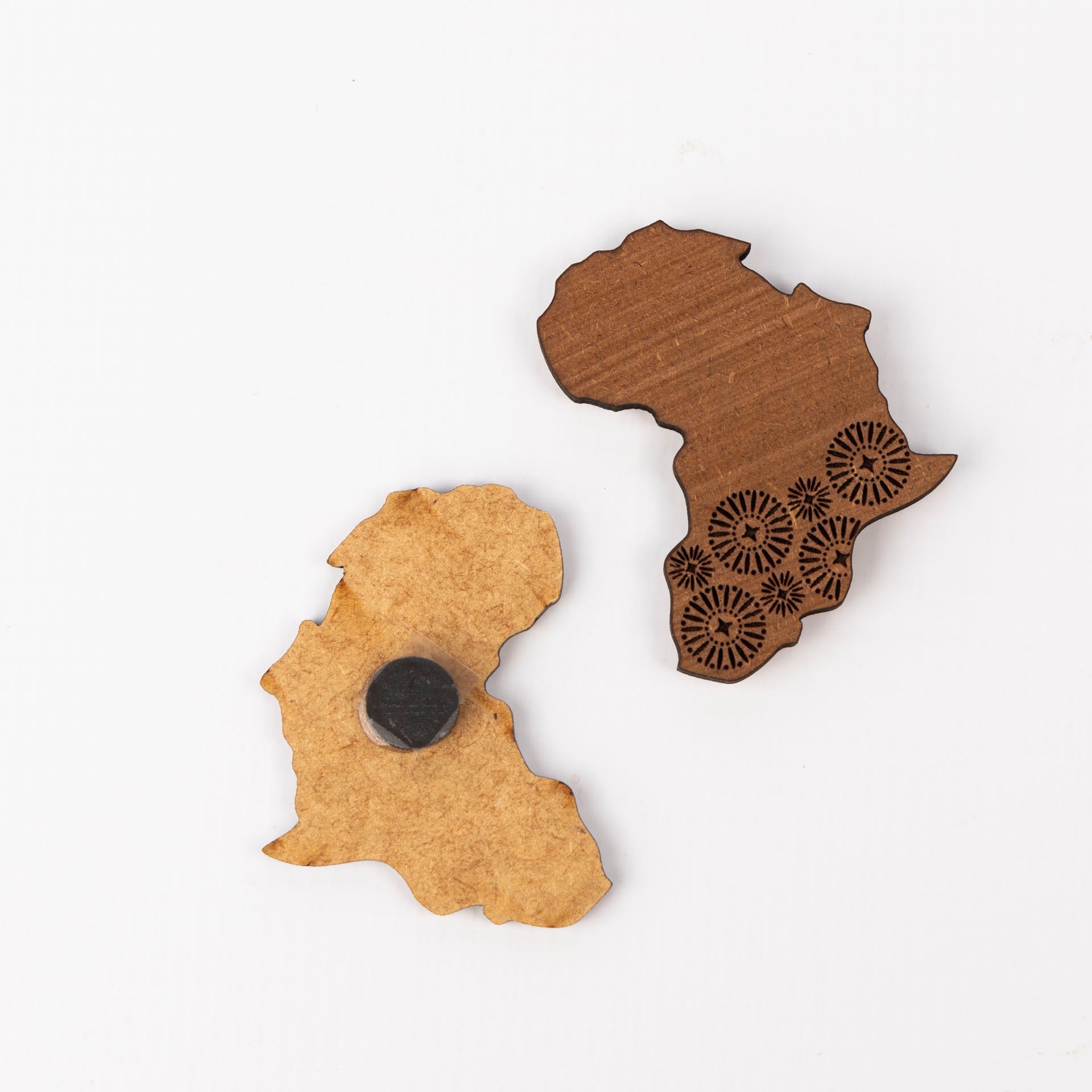 Etched Wooden Africa Magnet (natural or white-wash)