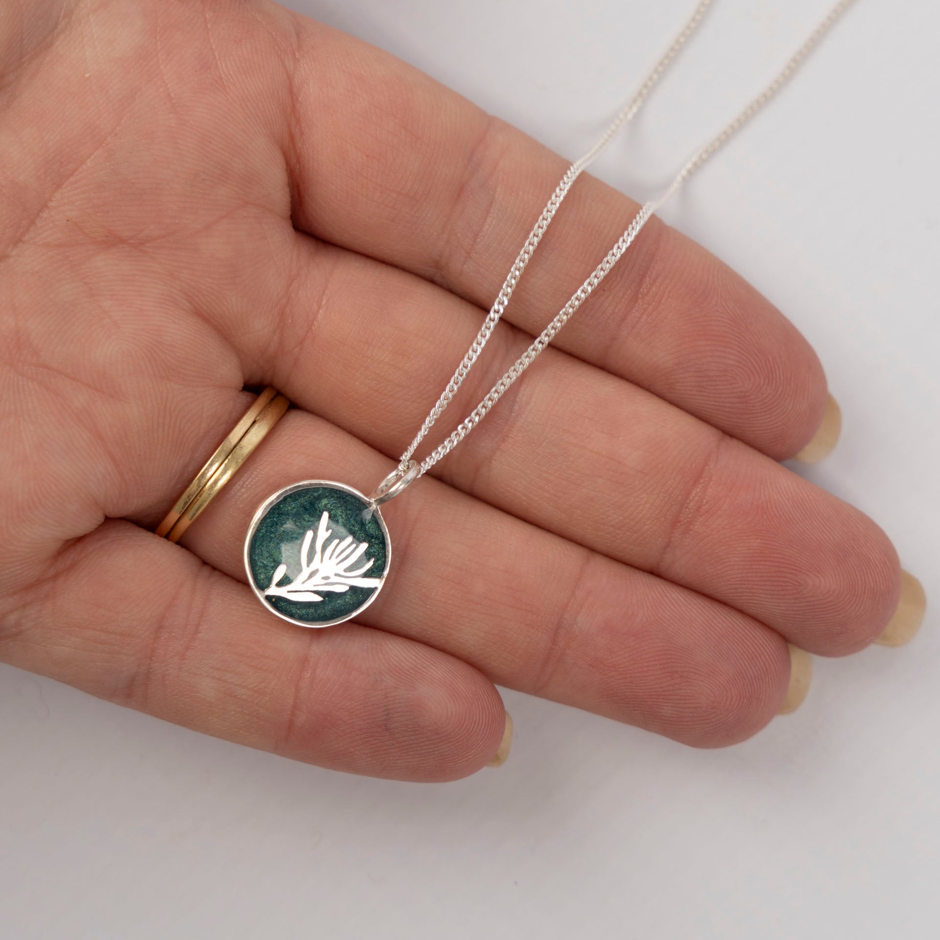 Sterling Silver and Resin Fynbos Pendant