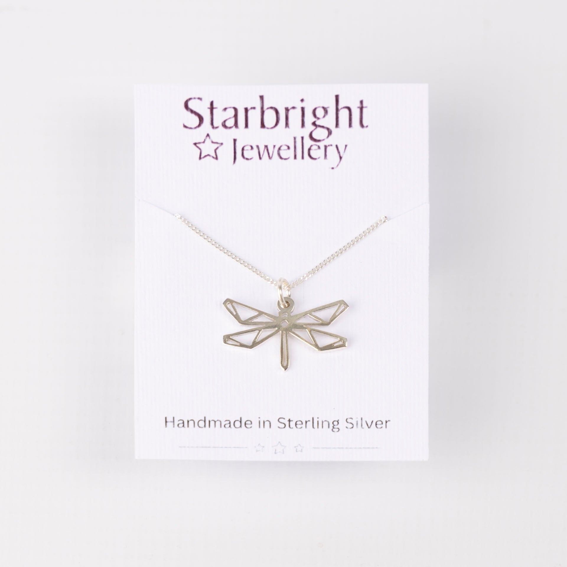 Sterling Silver Origami Dragonfly Pendant
