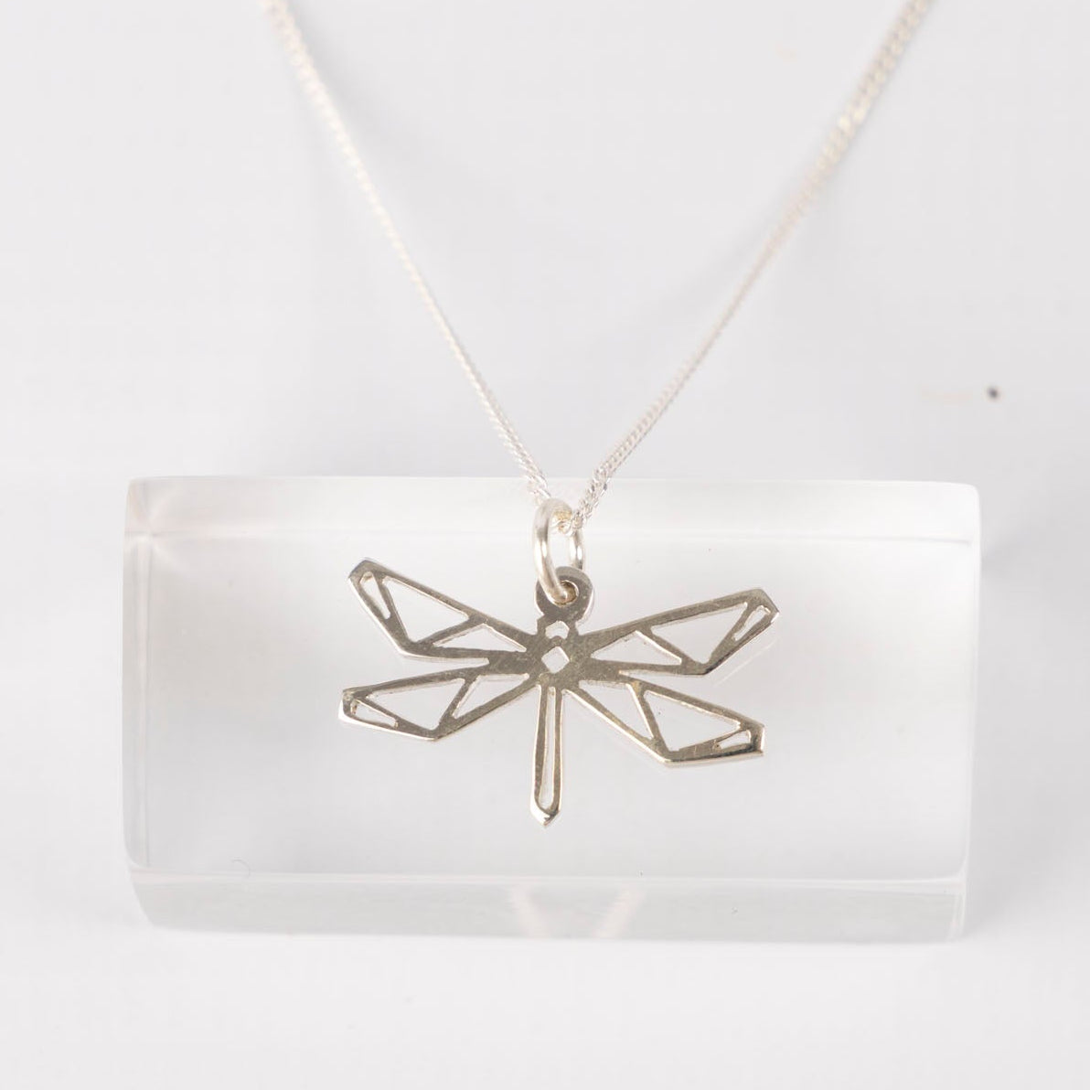 Sterling Silver Origami Dragonfly Pendant