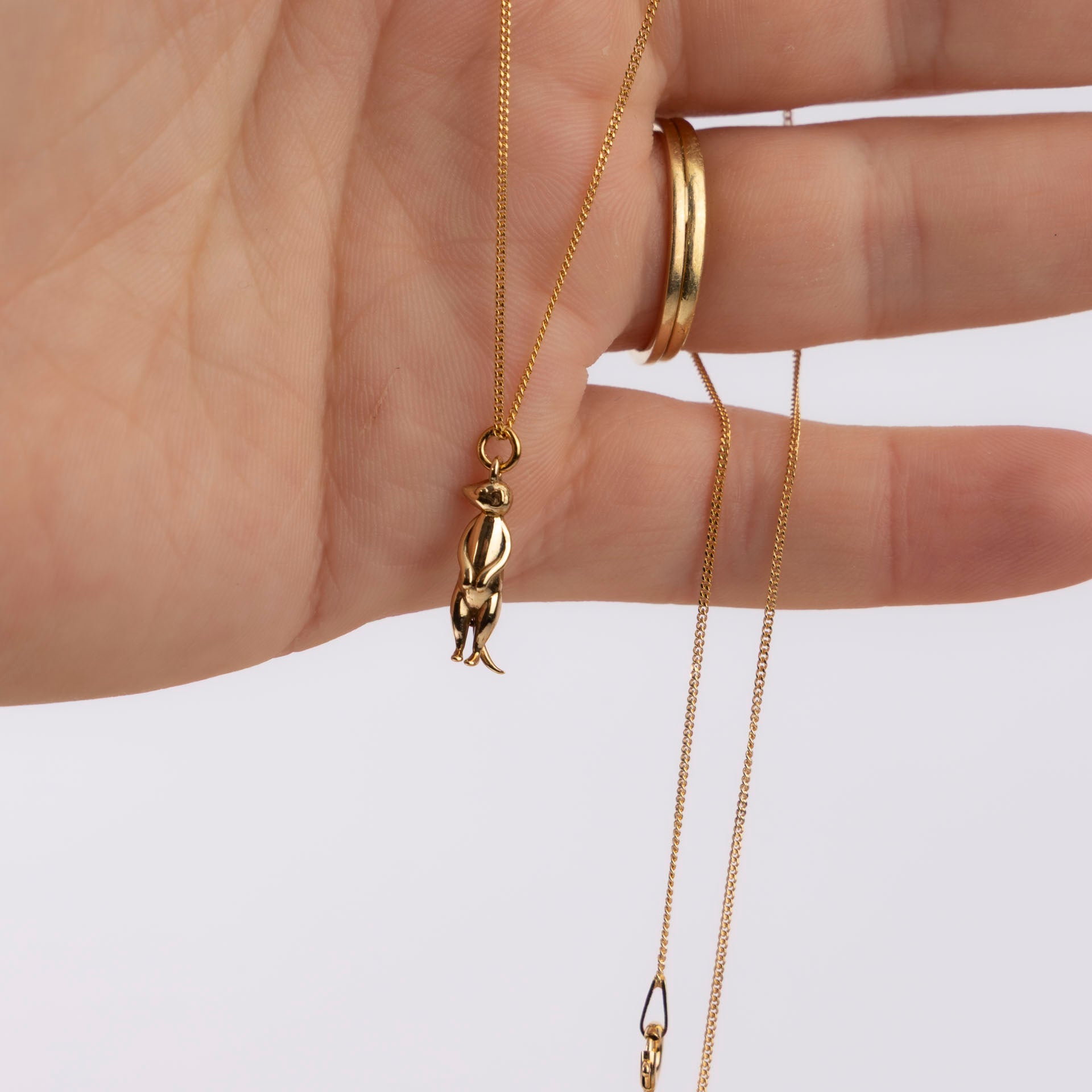 Meerkat Necklace (sterling silver or gold-dipped)