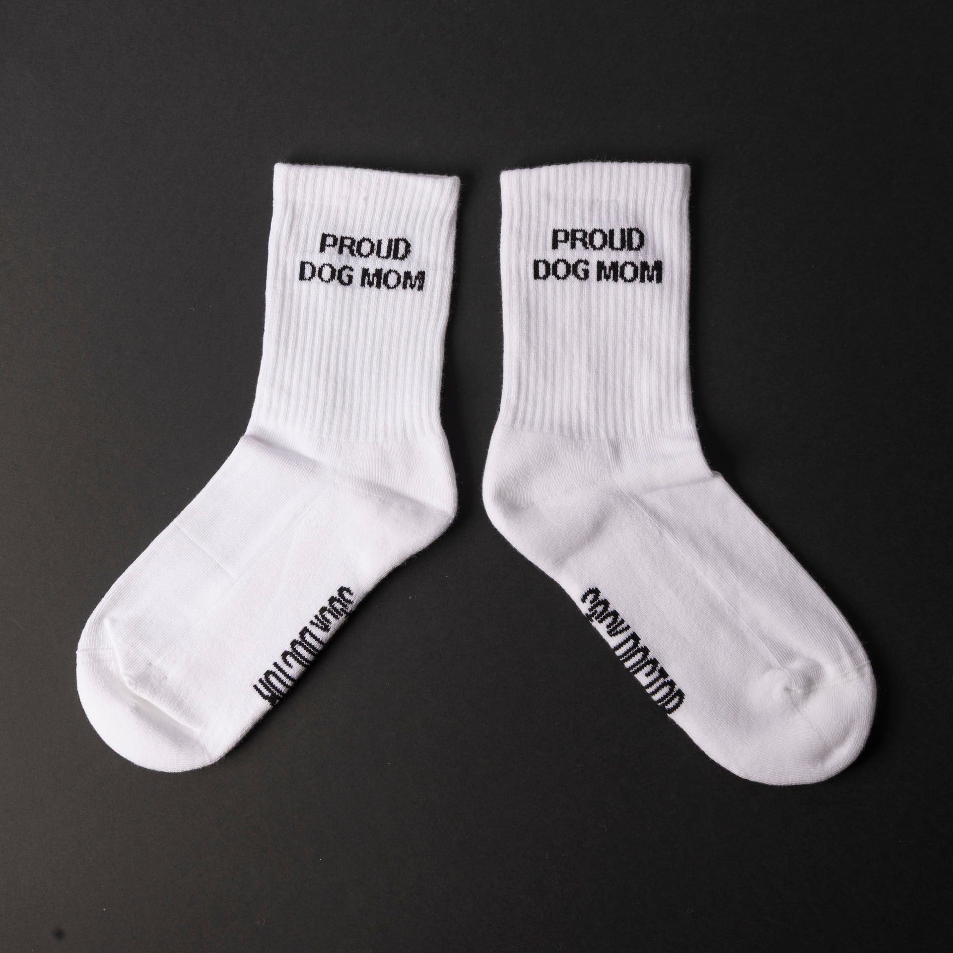 "Proud Dog Mom" Ladies' Ribbed Cotton Socks