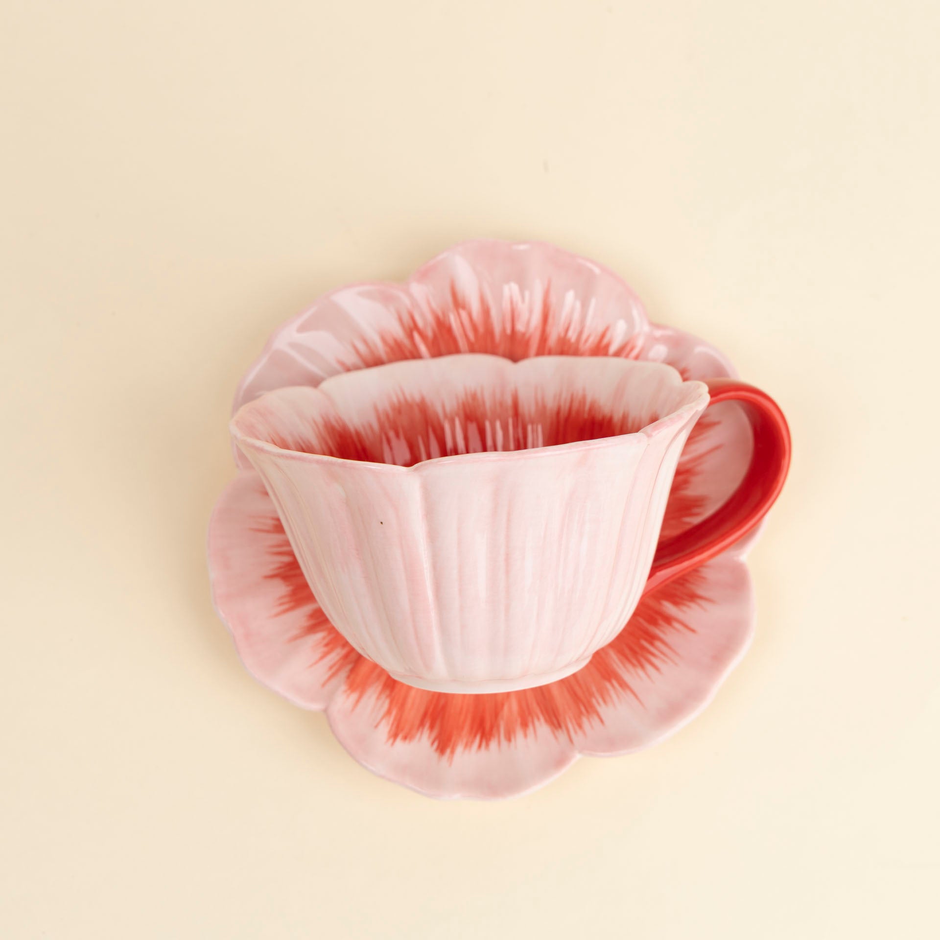 Blush Poppy Bloom Ceramic Cup & Saucer