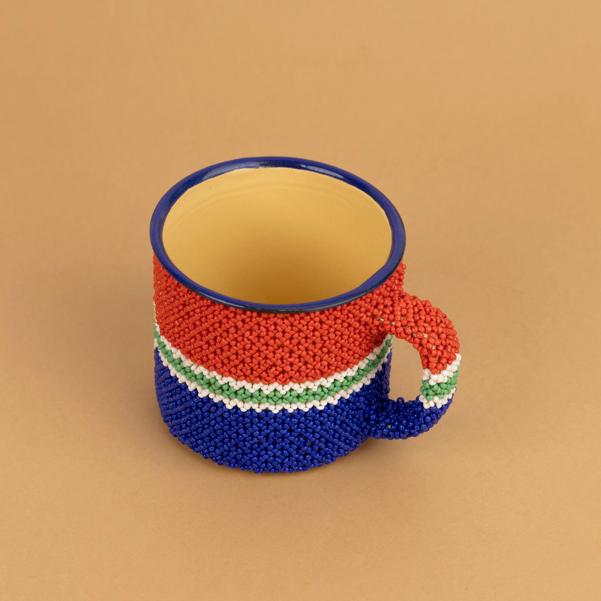 South African Flag Beaded Enamel Mug by Project Hope