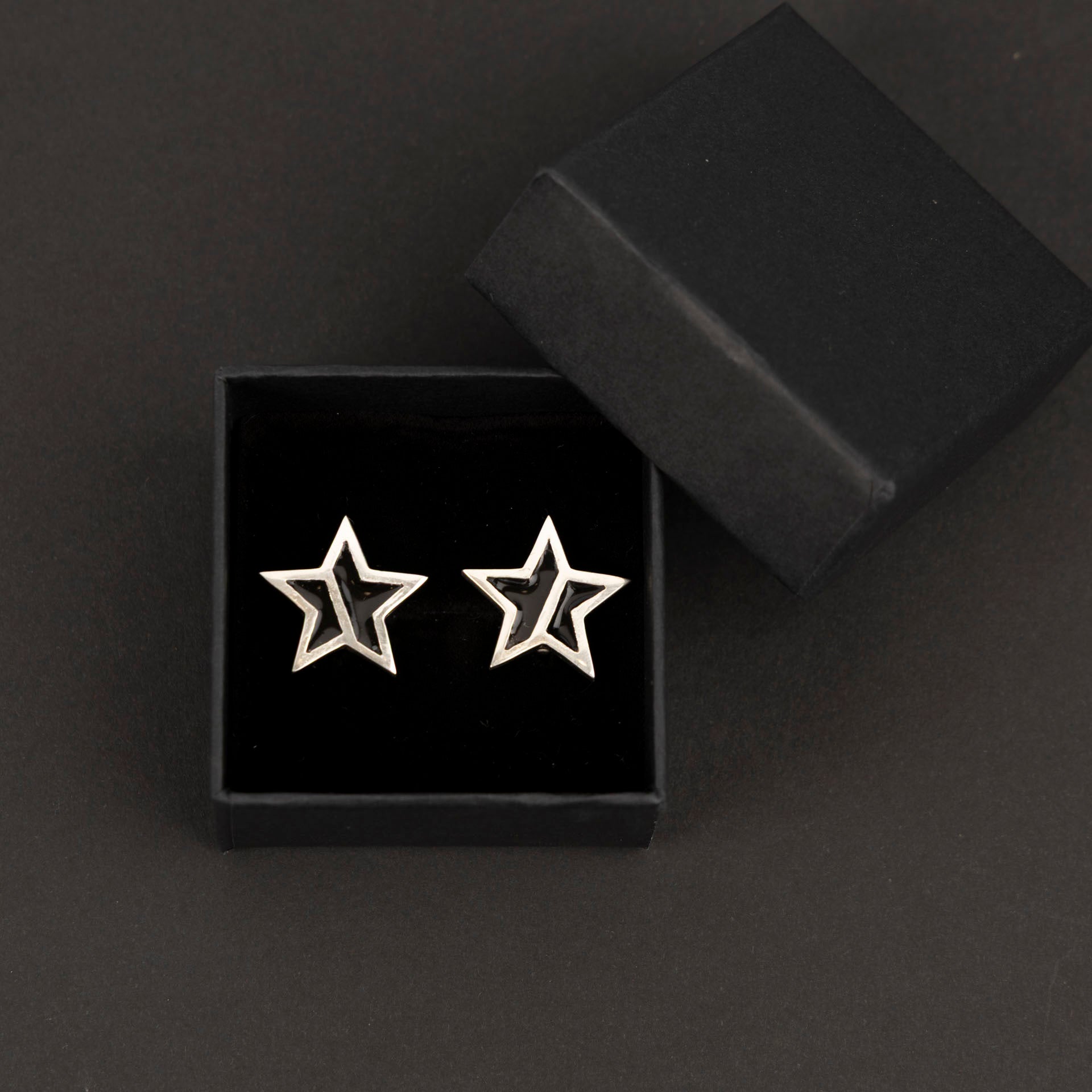 Men's Sterling Silver and Resin Star Cufflinks