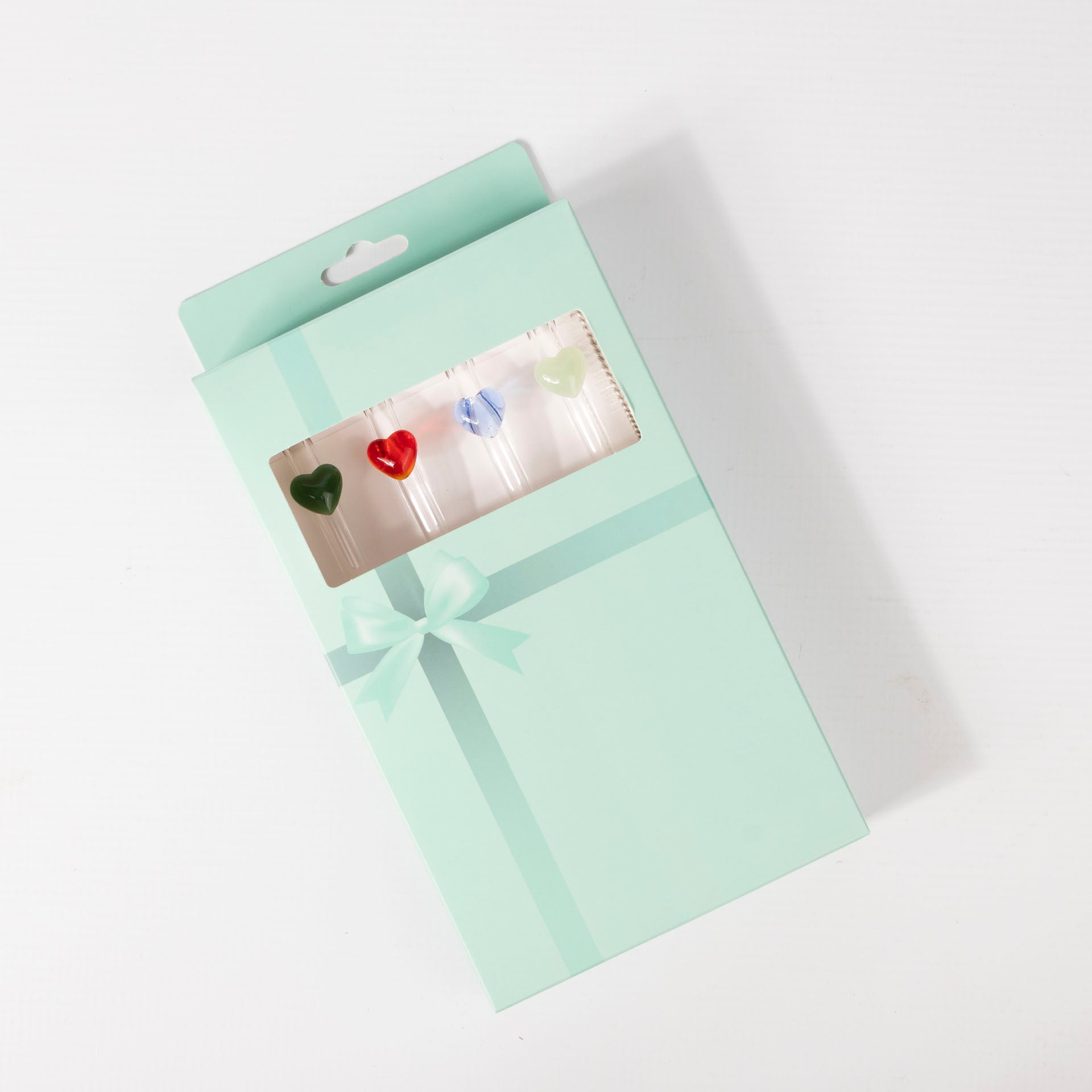 Glass Straws with Heart Accent (set of 4)