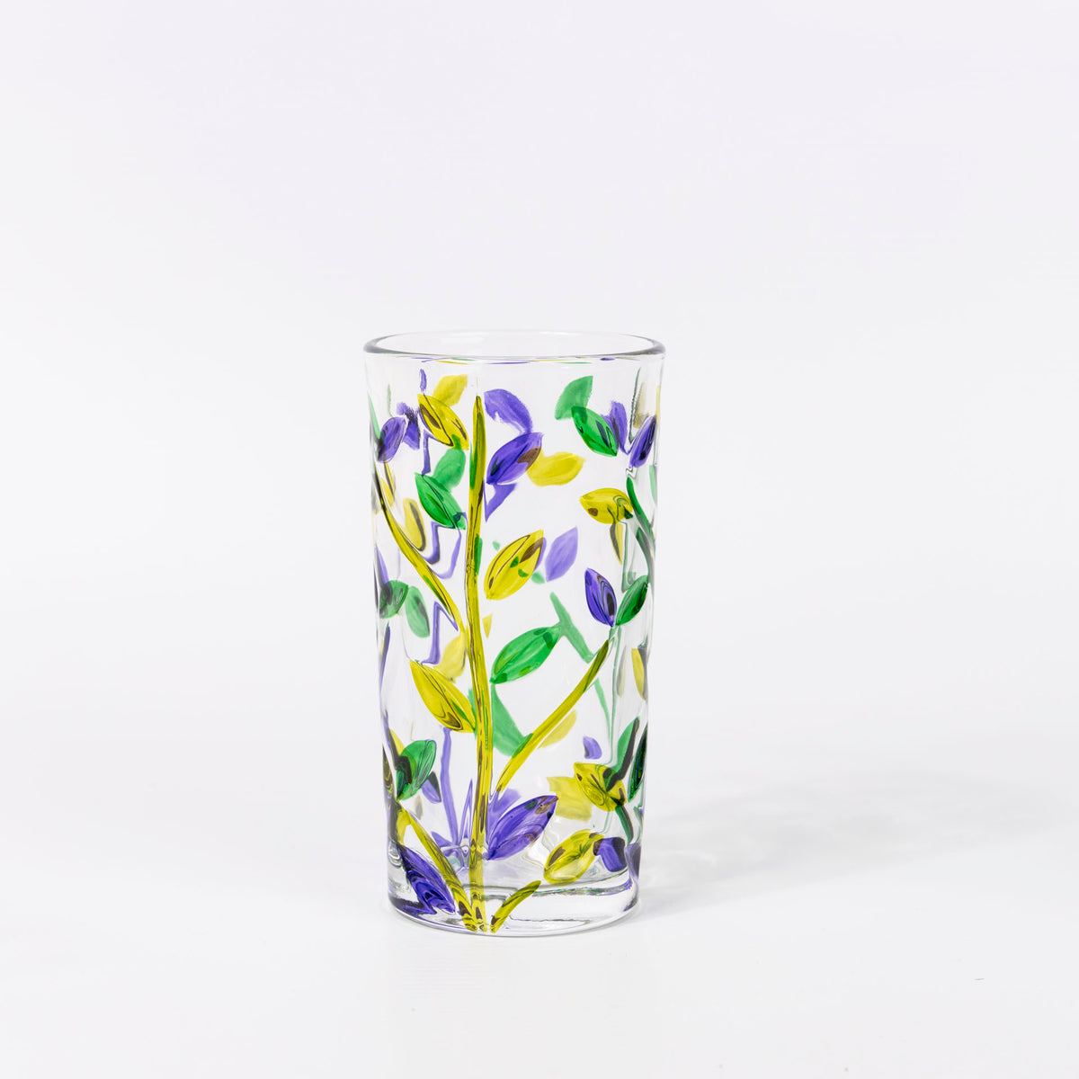 Lavender Floral Glass Tumblers (set of 6 - assorted sizes)