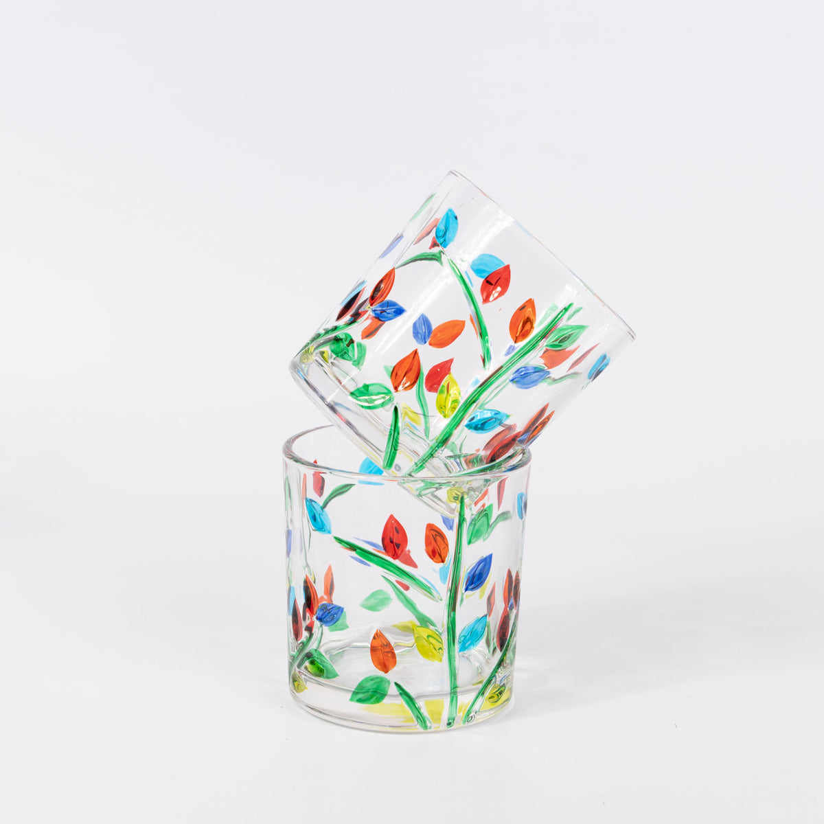 Wildflowers Glass Tumblers (set of 6 - assorted sizes)