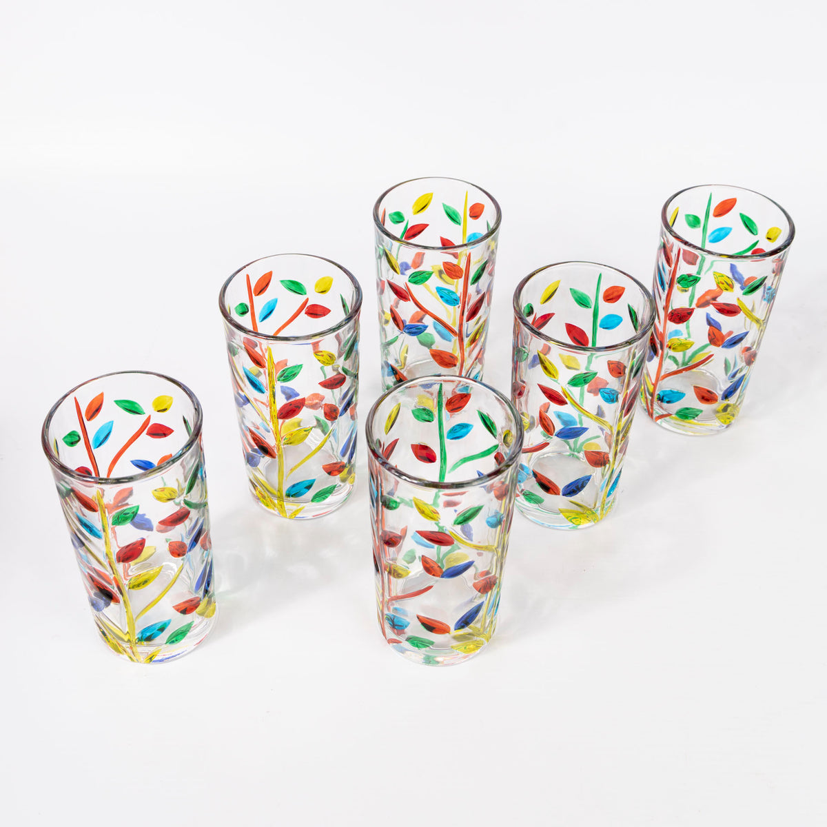 Wildflowers Glass Tumblers (set of 6 - assorted sizes)