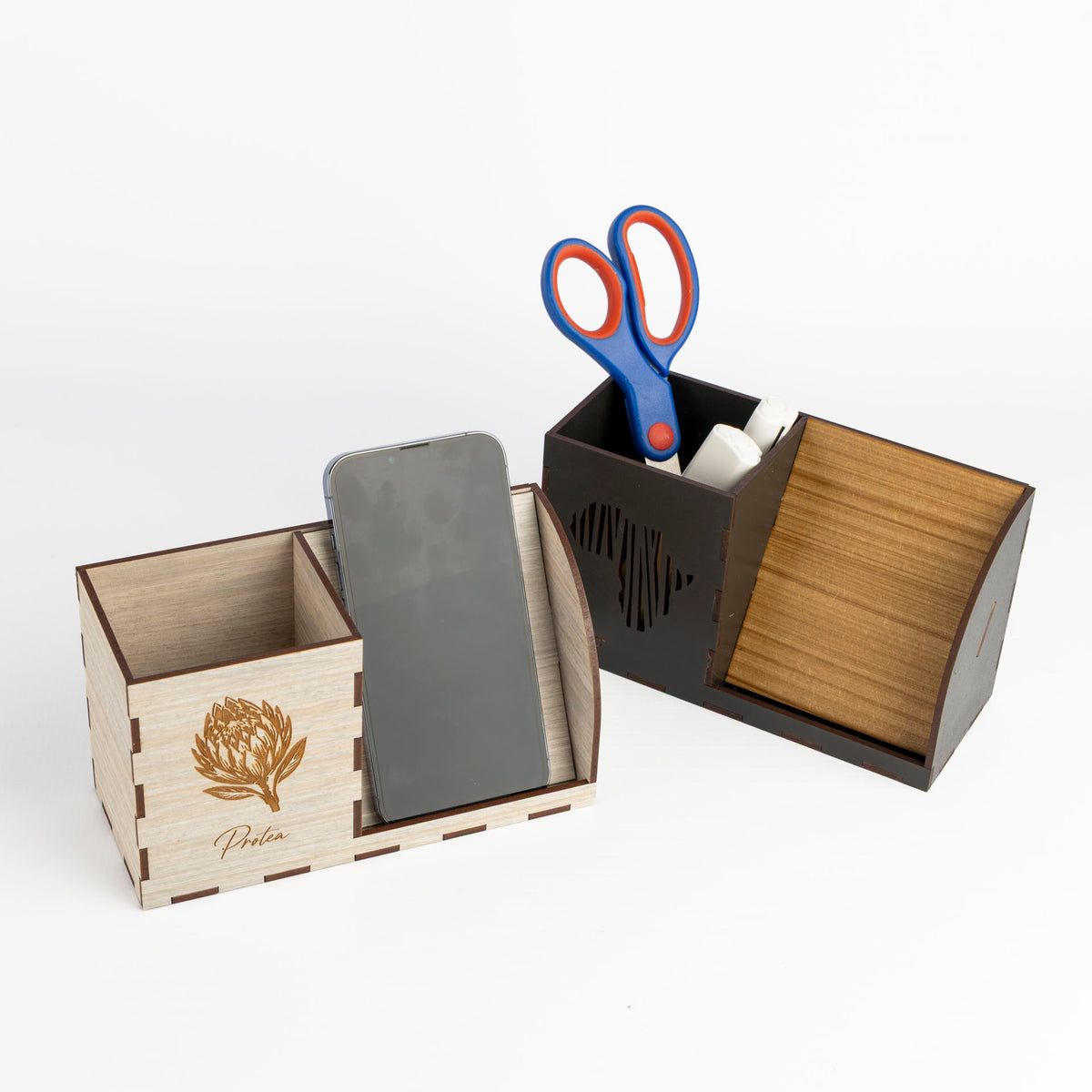 Africa Two-Tone Wooden Desk Oragniser