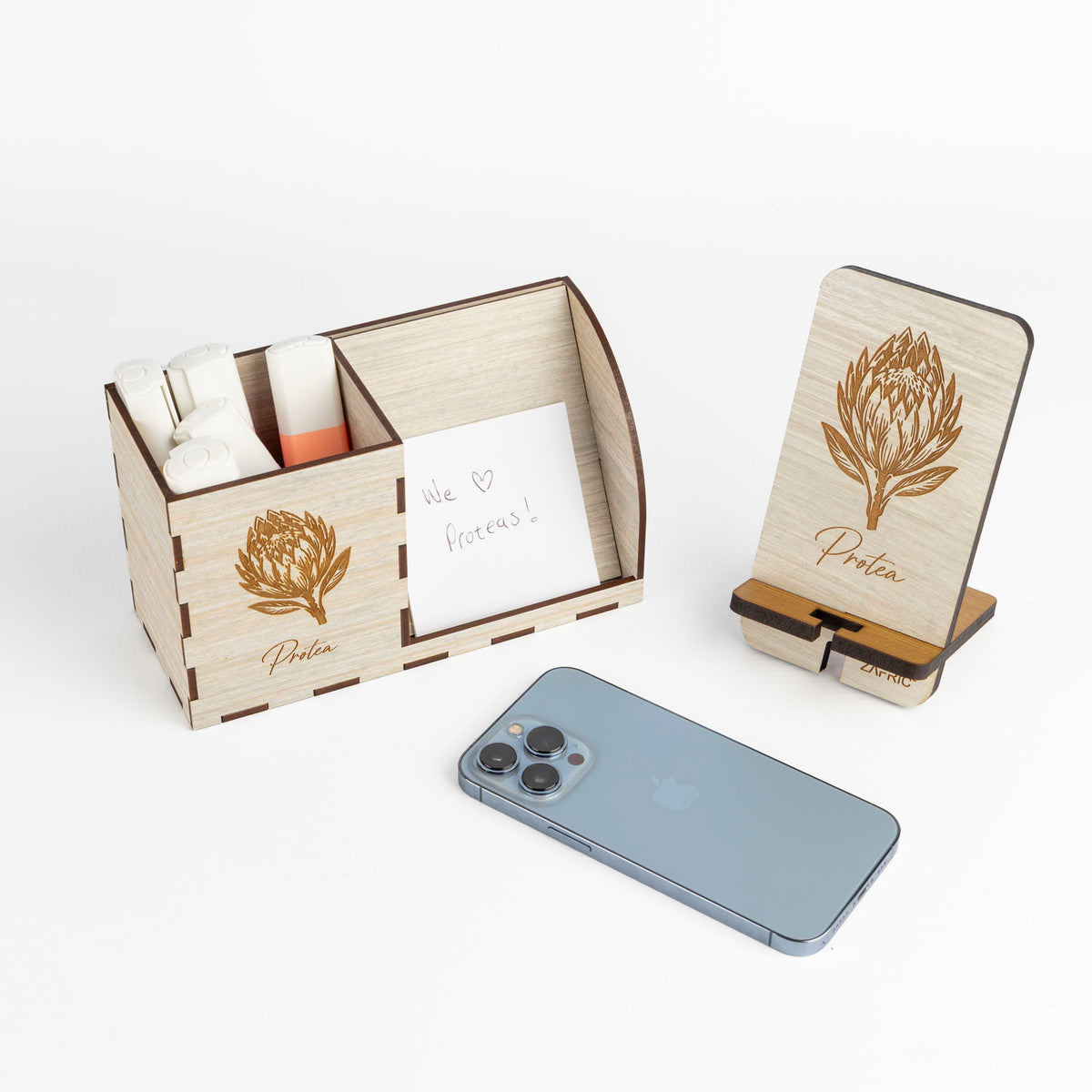 Protea Wooden Desk Organiser