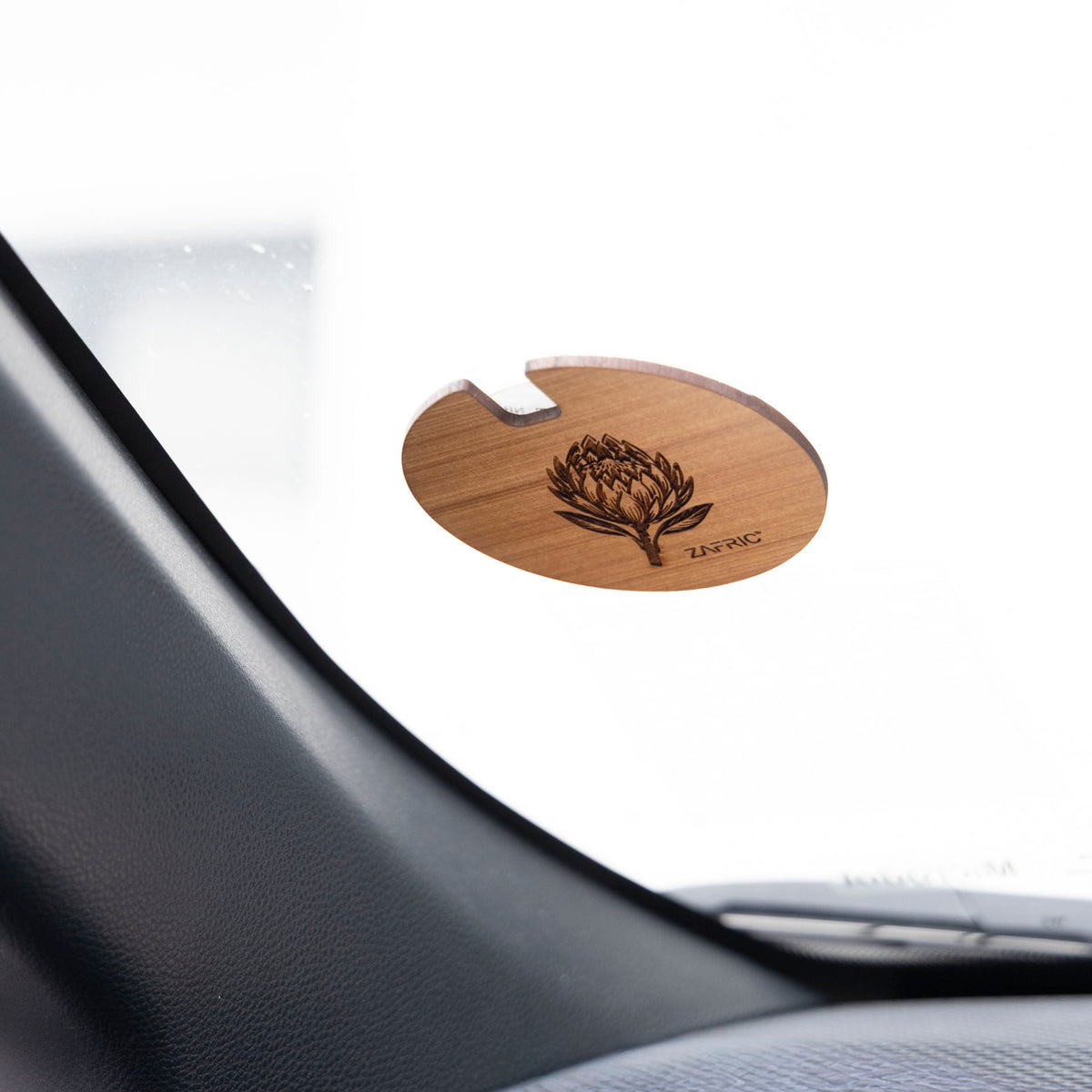 Wooden Protea Car Licence Disc Holder (assorted colours)