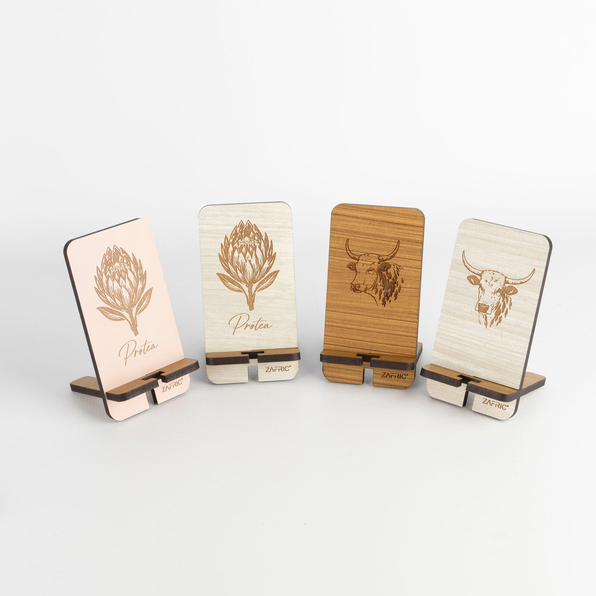 Wooden Protea Phone Stand (Dusty Pink or Grey Wash Finish)