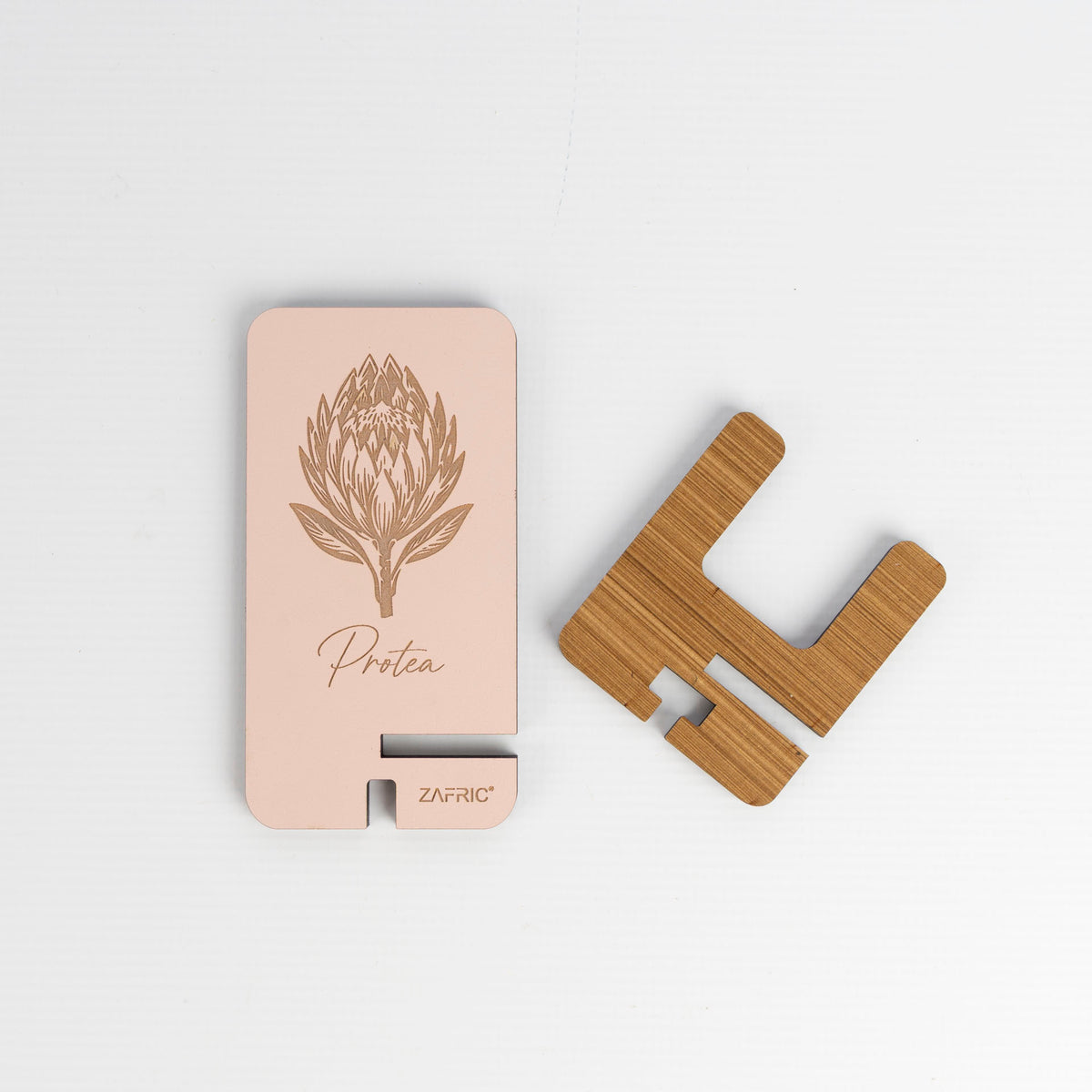 Wooden Protea Phone Stand (Dusty Pink or Grey Wash Finish)