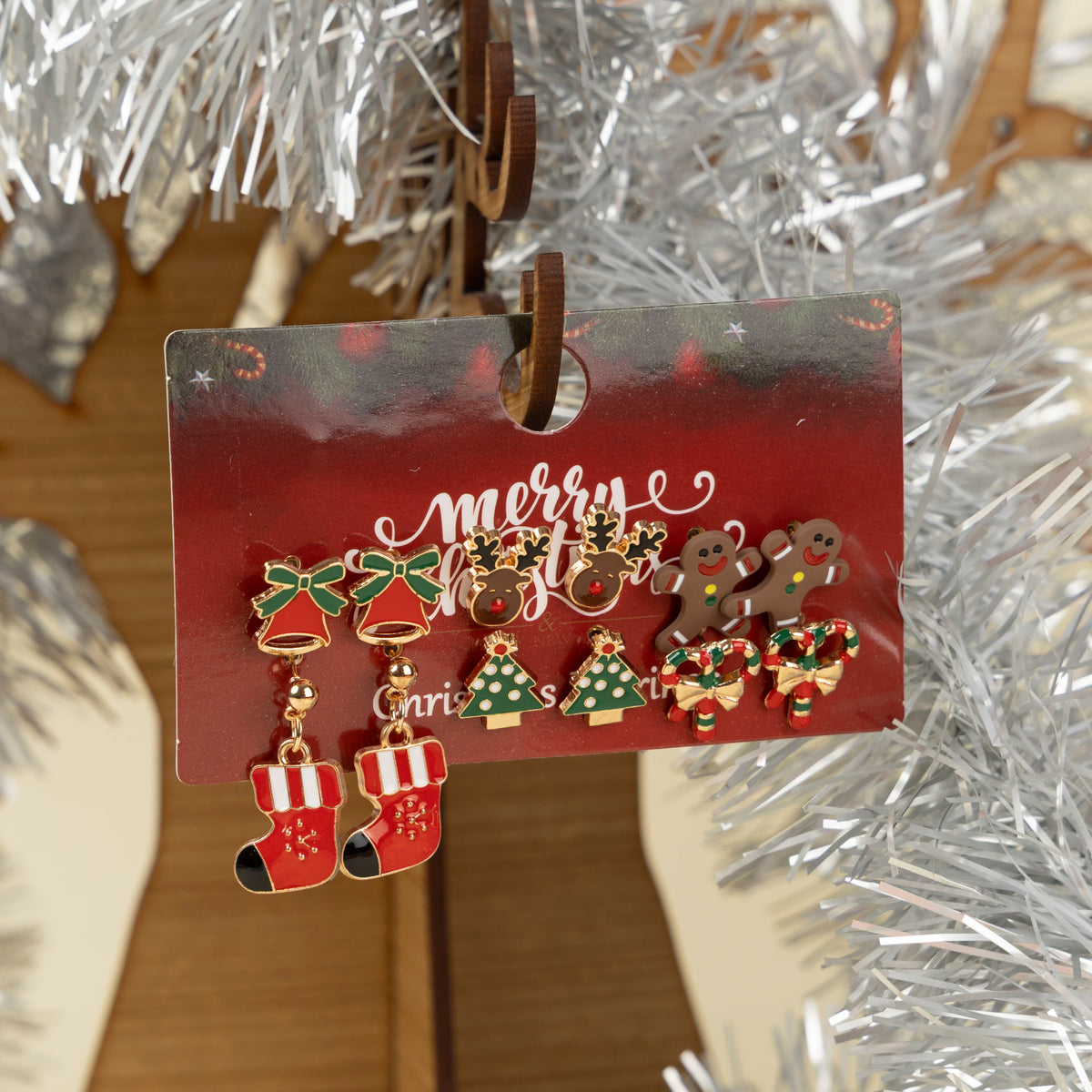 Festive Christmas Earrings (Pack of 6 β assorted)