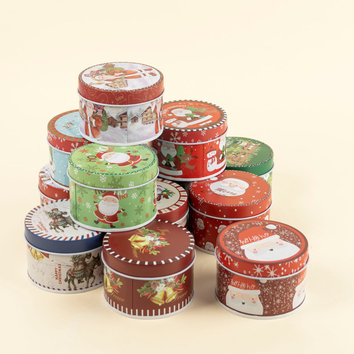 Mini Round Christmas Storage Tins (assorted styles)