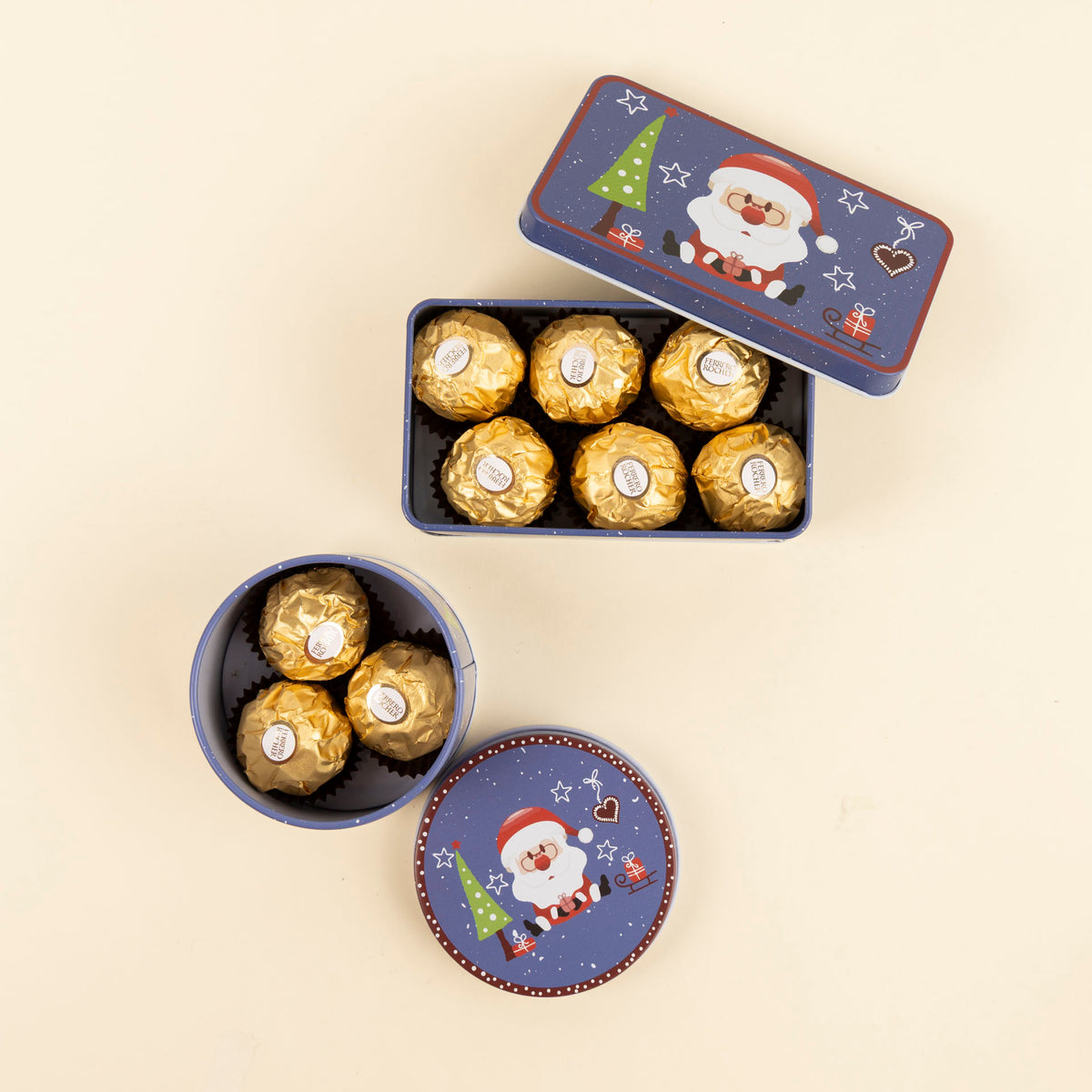 Mini Round Christmas Storage Tins (assorted styles)
